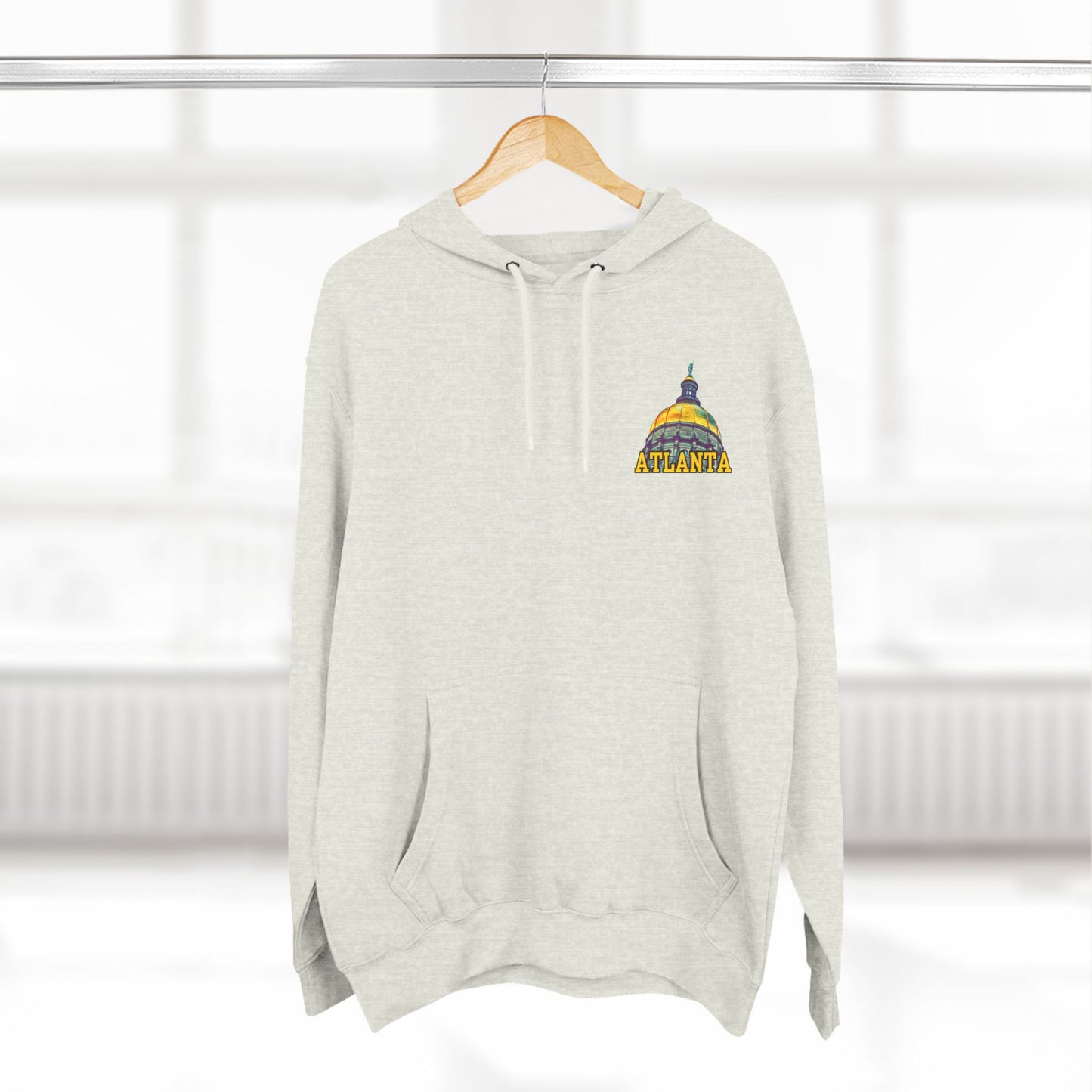 "Atlanta State Capital" Three-Panel Fleece Hoodie - Cozy Souvenir for City Lovers