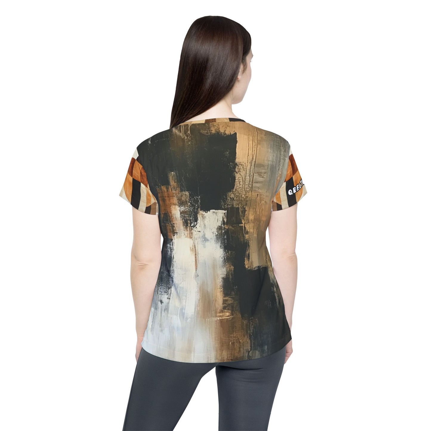 Very Mindful - Stylish Women's Sports Jersey - Geometric Print in Earthy Tones