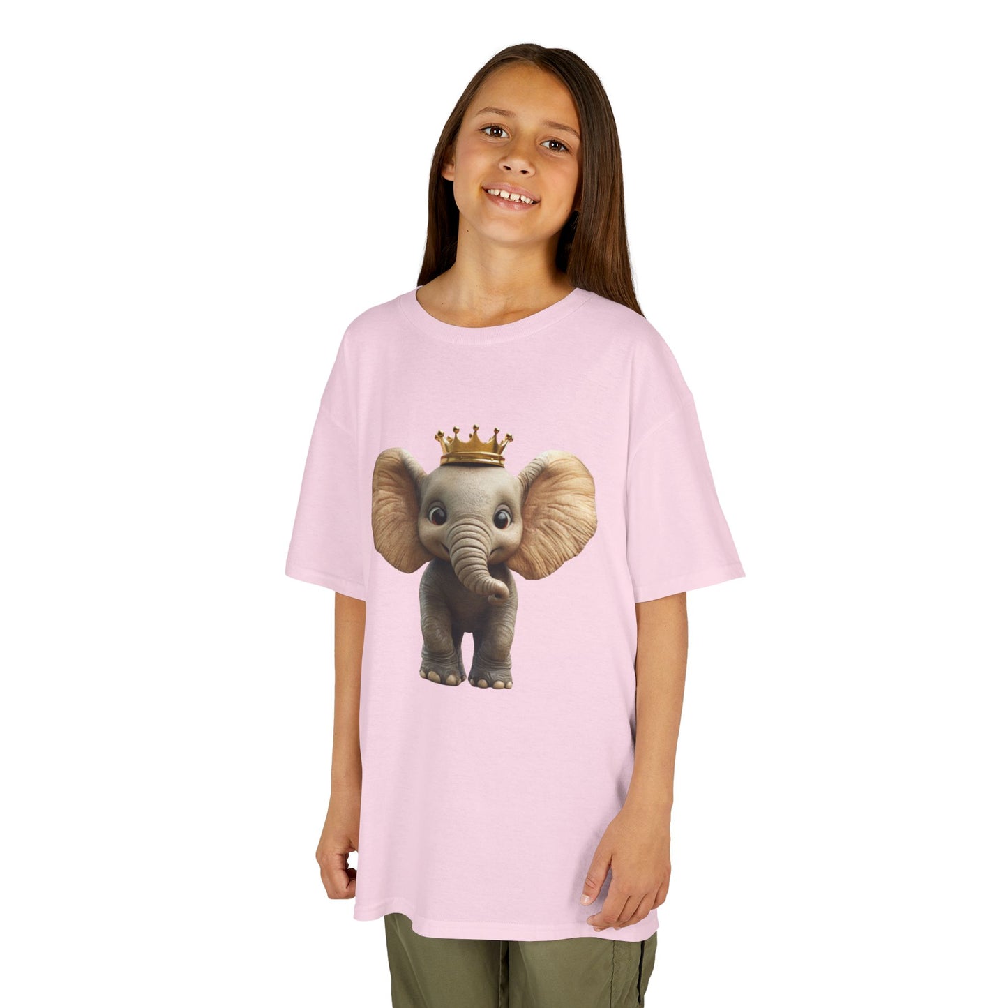 "Royal Elephant" - Kids Tee, Cute Elephant T-Shirt, Children's Apparel, Birthday Gift, Animal Lover Shirt, Fun Kids Clothing