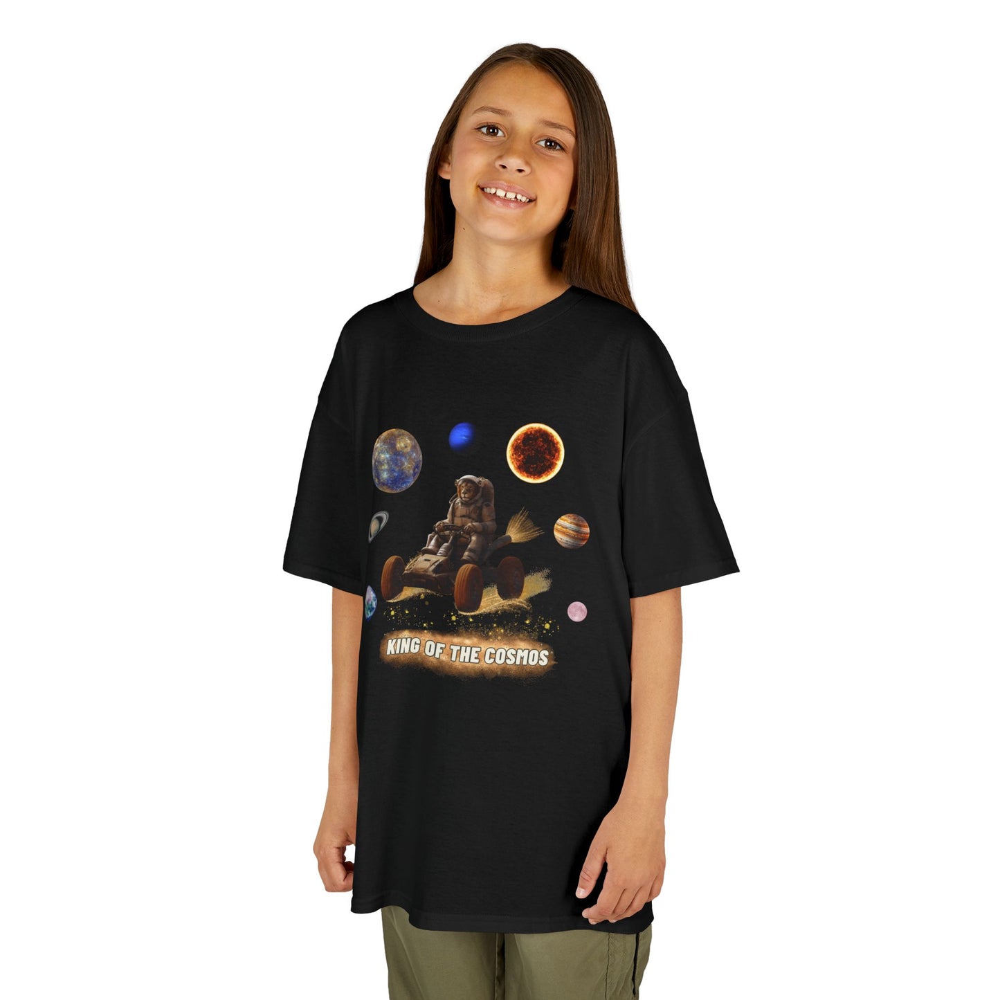 "King of the Cosmos" Racer Tee - Fun Kids T-Shirt, Cute Animal Tee, Gift for Children, Birthday Gift, Playtime Fashion