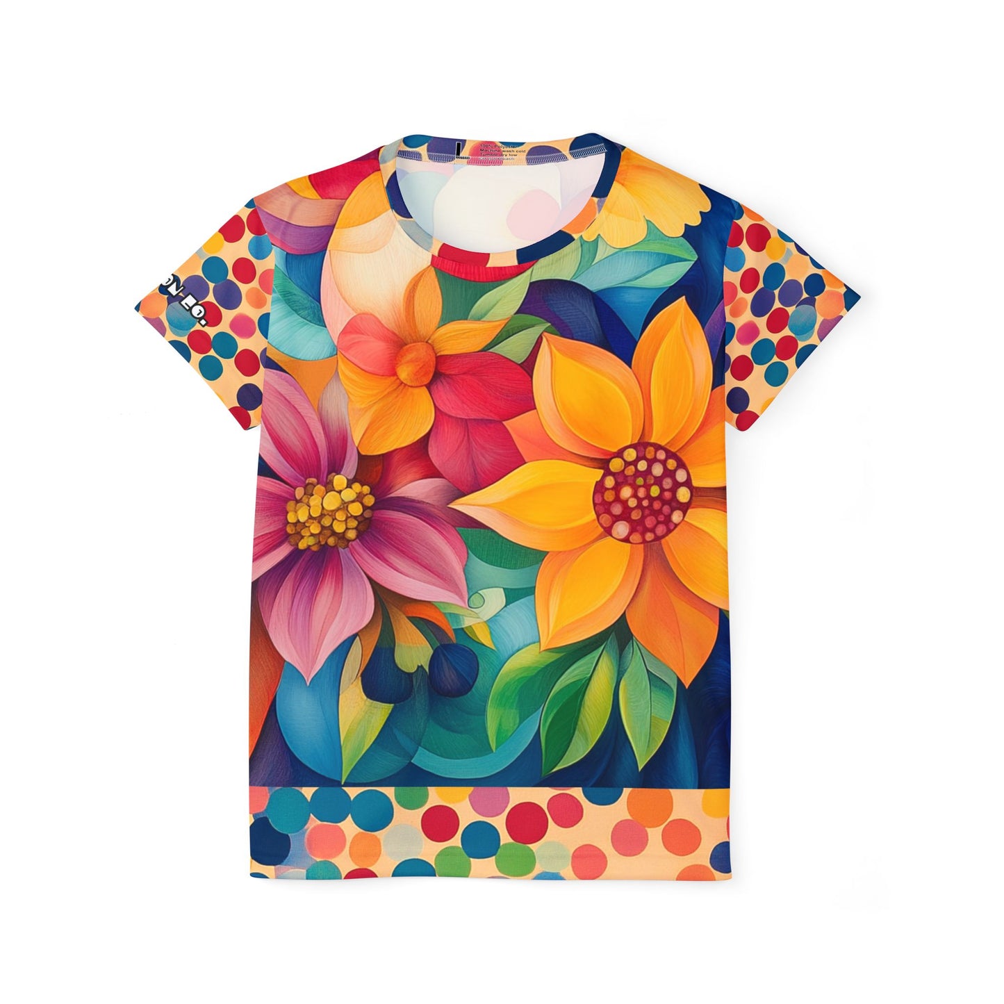 Summer - Vibrant Floral Women's Sports Jersey - Colorful Athletic Tee for Active Lifestyle