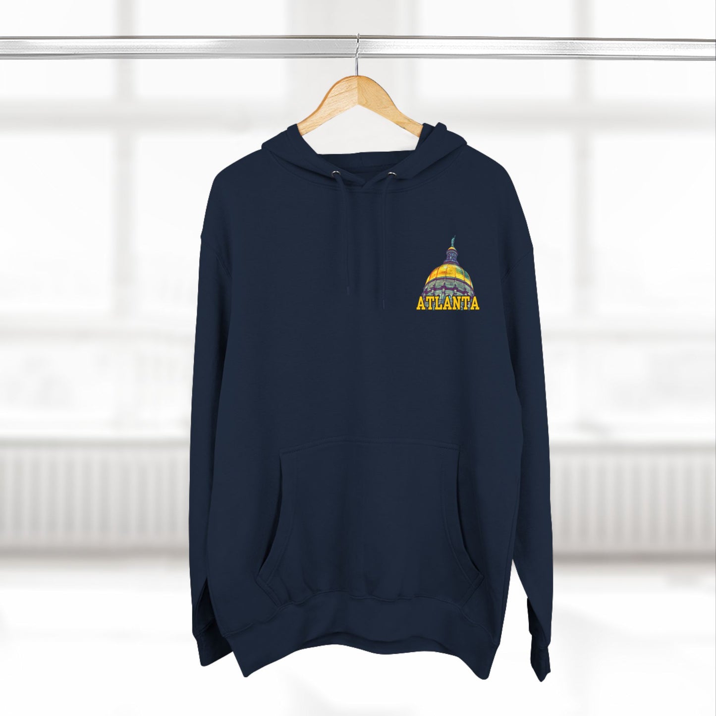 "Atlanta State Capital" Three-Panel Fleece Hoodie - Cozy Souvenir for City Lovers