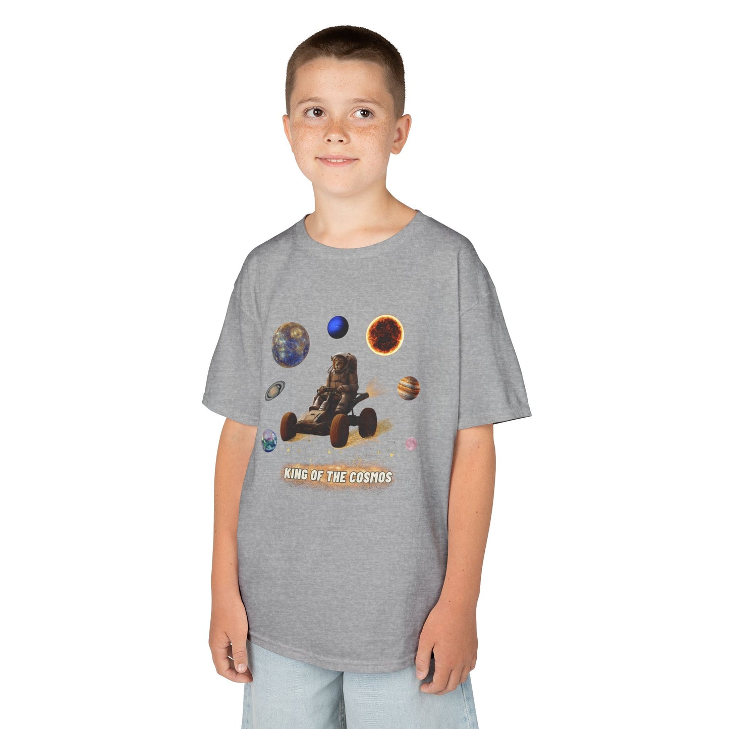 "King of the Cosmos" Racer Tee - Fun Kids T-Shirt, Cute Animal Tee, Gift for Children, Birthday Gift, Playtime Fashion