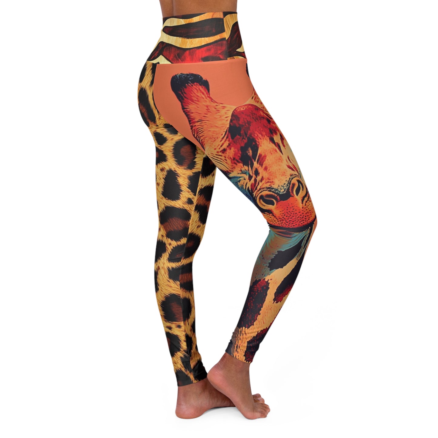 Sahara - Wildlife-Inspired High Waisted Yoga Leggings - Bohemian Animal Print Leggings