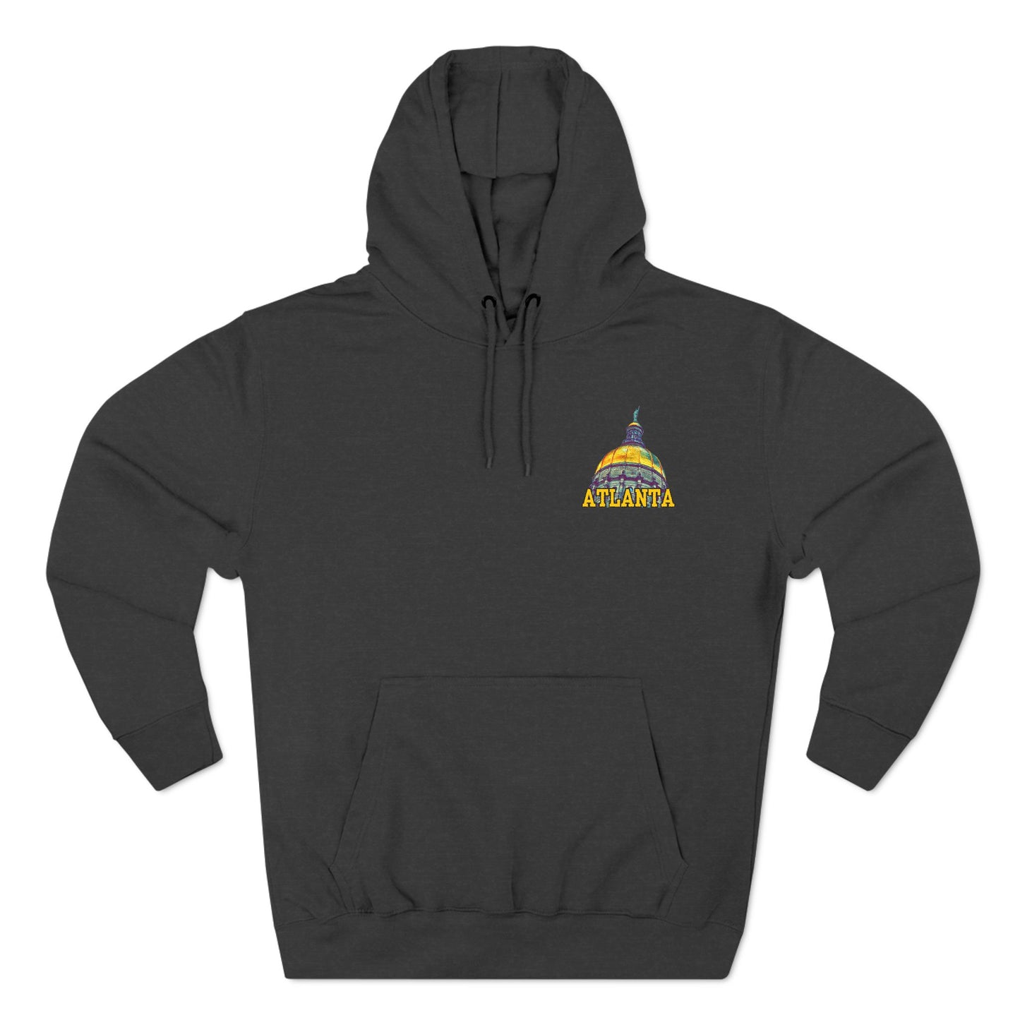 "Atlanta State Capital" Three-Panel Fleece Hoodie - Cozy Souvenir for City Lovers