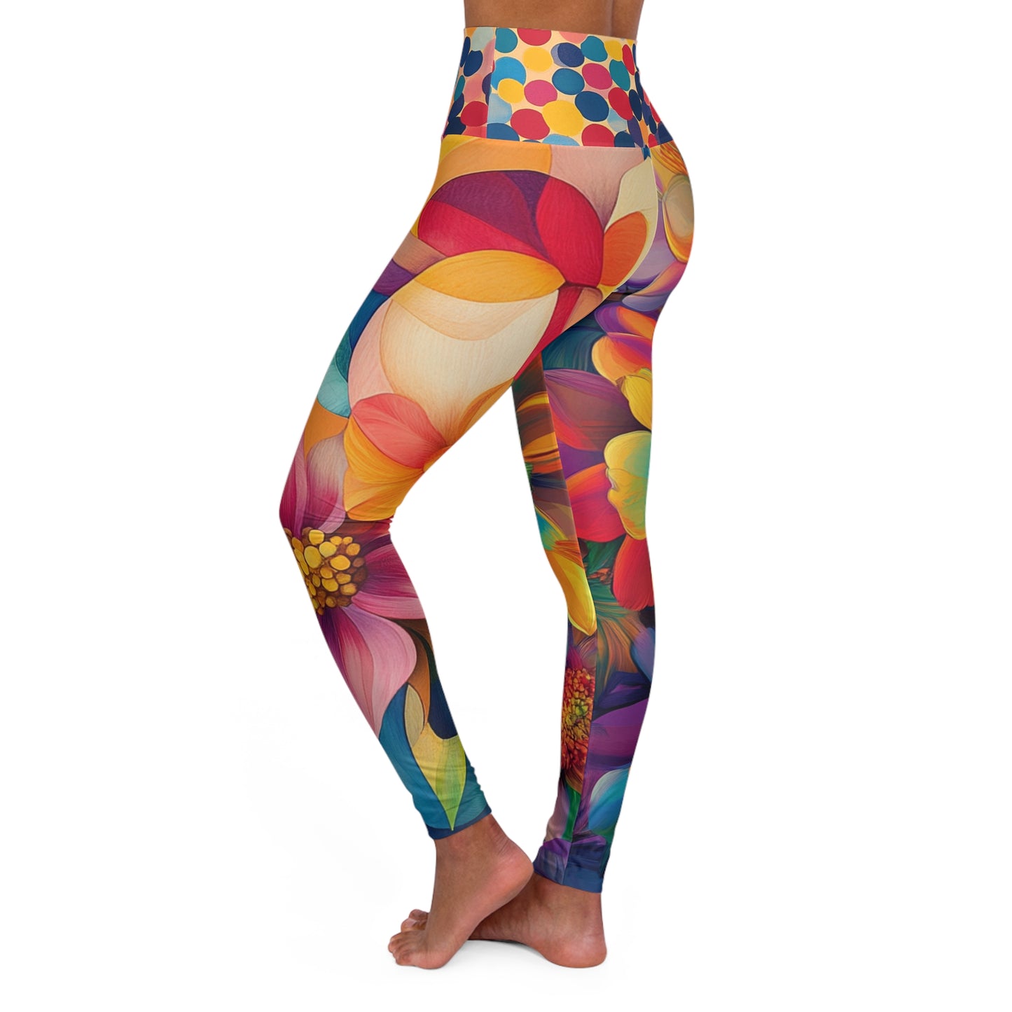 Summer - High Waisted Floral Yoga Leggings for Comfort and Style