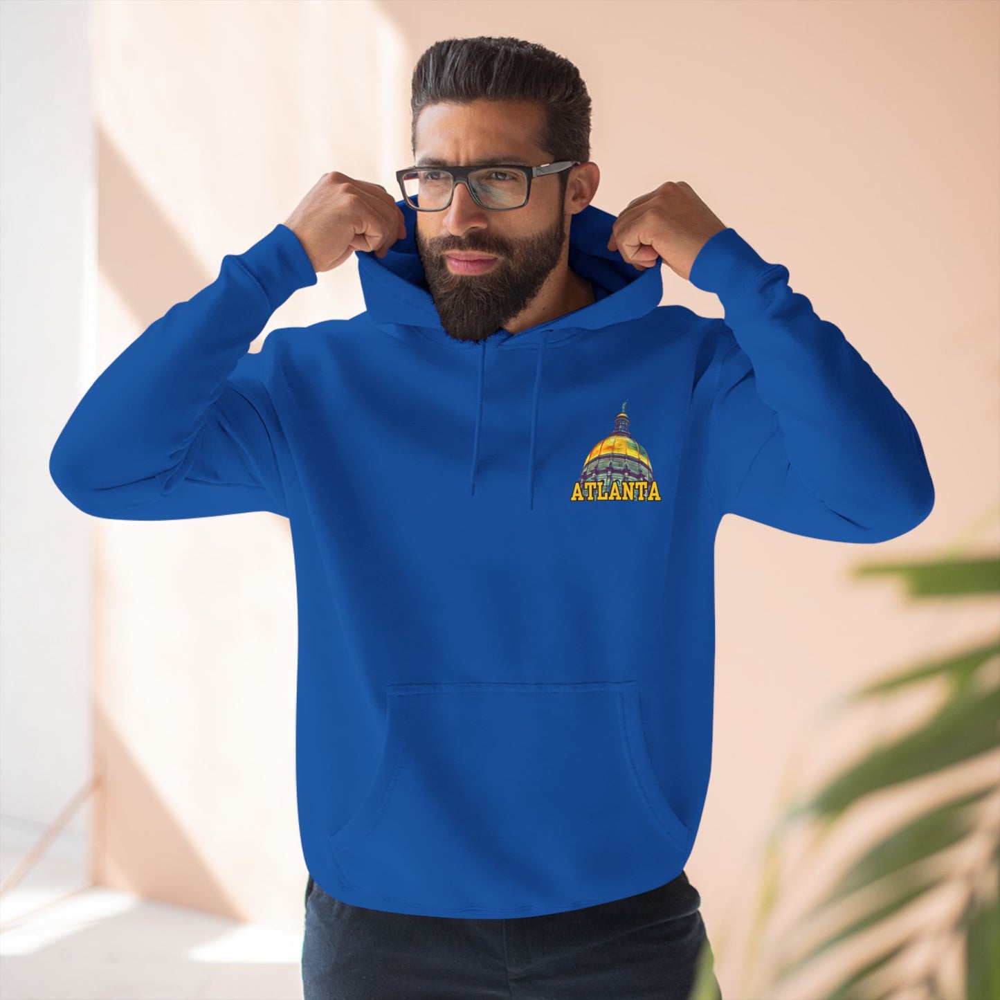 "Atlanta State Capital" Three-Panel Fleece Hoodie - Cozy Souvenir for City Lovers