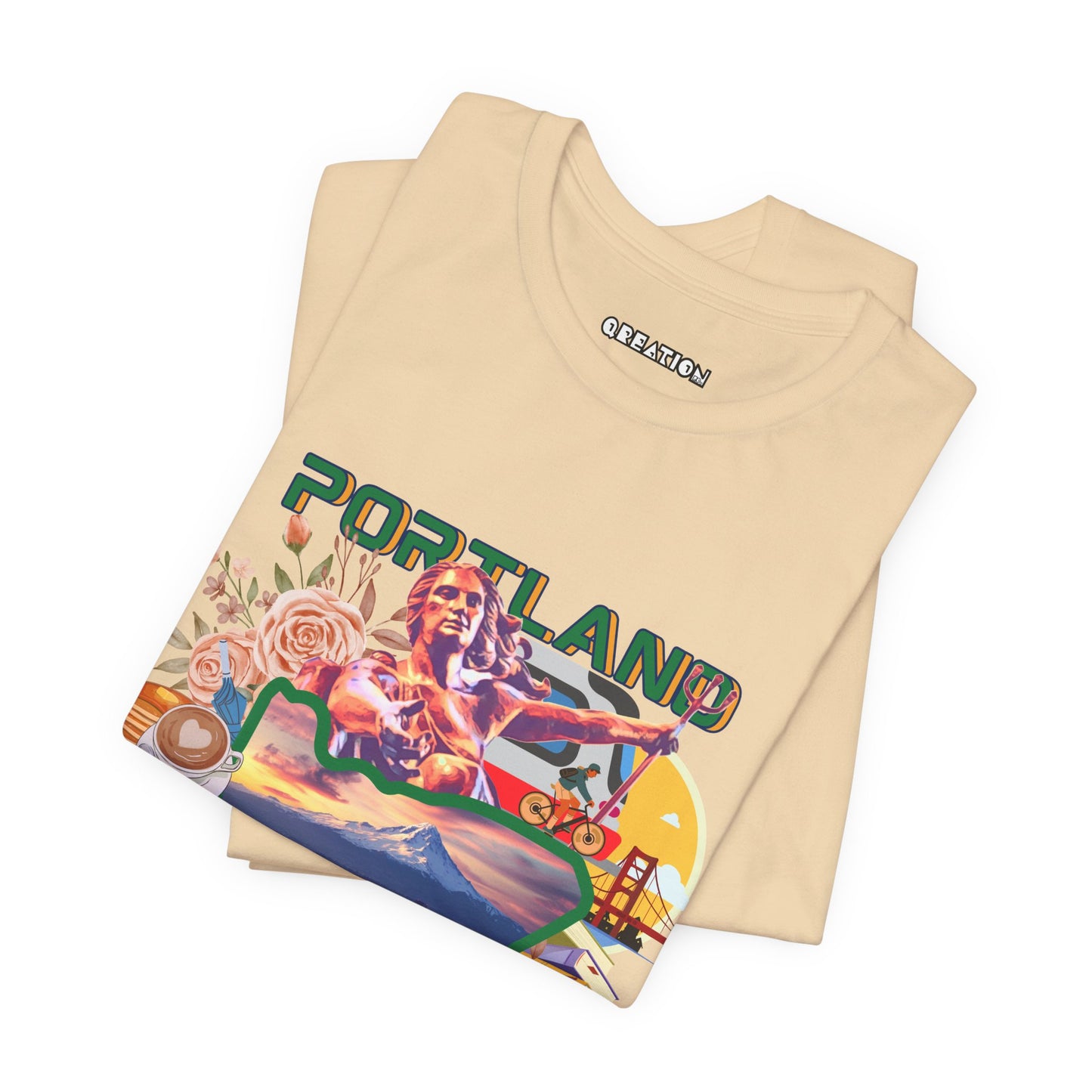 "Portland, Oregon" Graphic Unisex Jersey Short Sleeve Tee - City Pride T-Shirt
