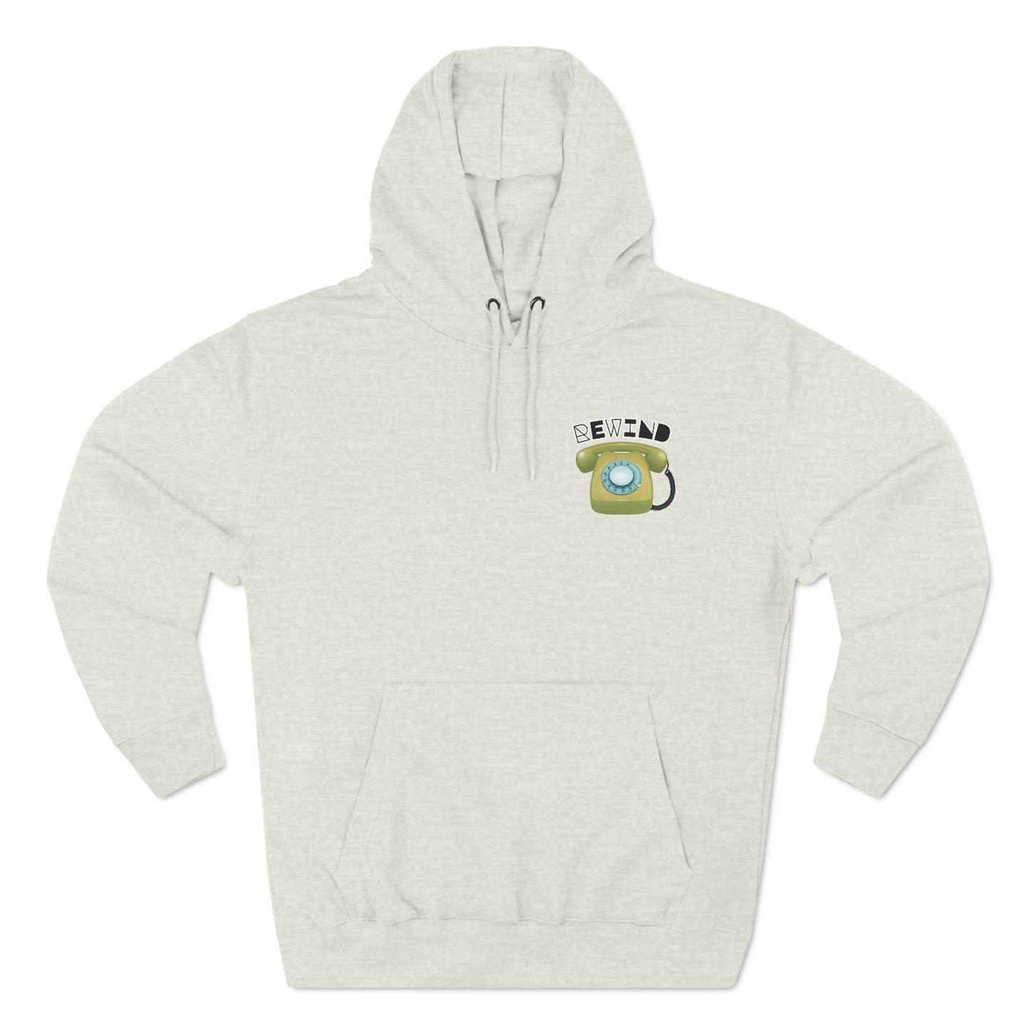 "Rewind" Retro Fleece Hoodie | Vintage Phone & Media Design