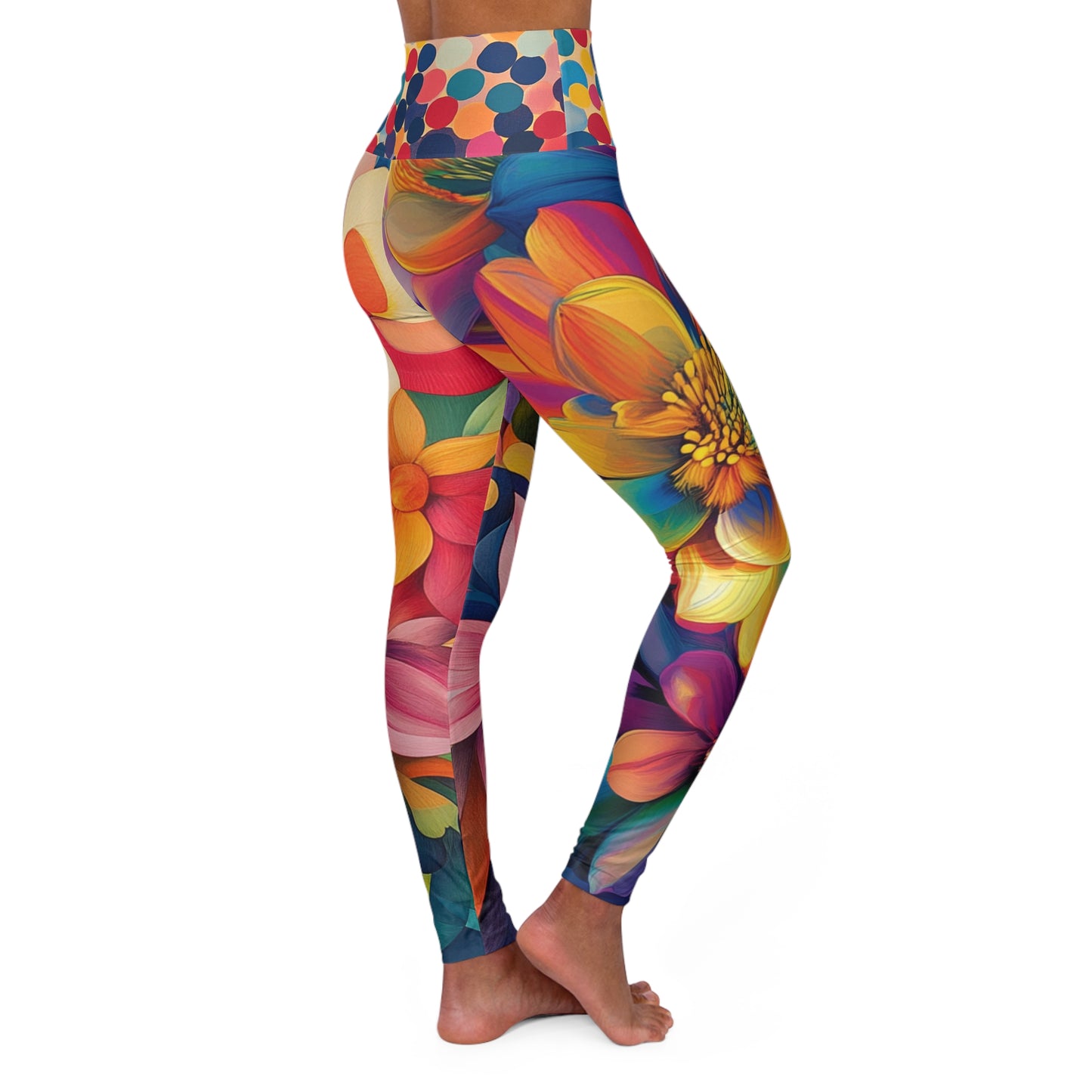 Summer - High Waisted Floral Yoga Leggings for Comfort and Style