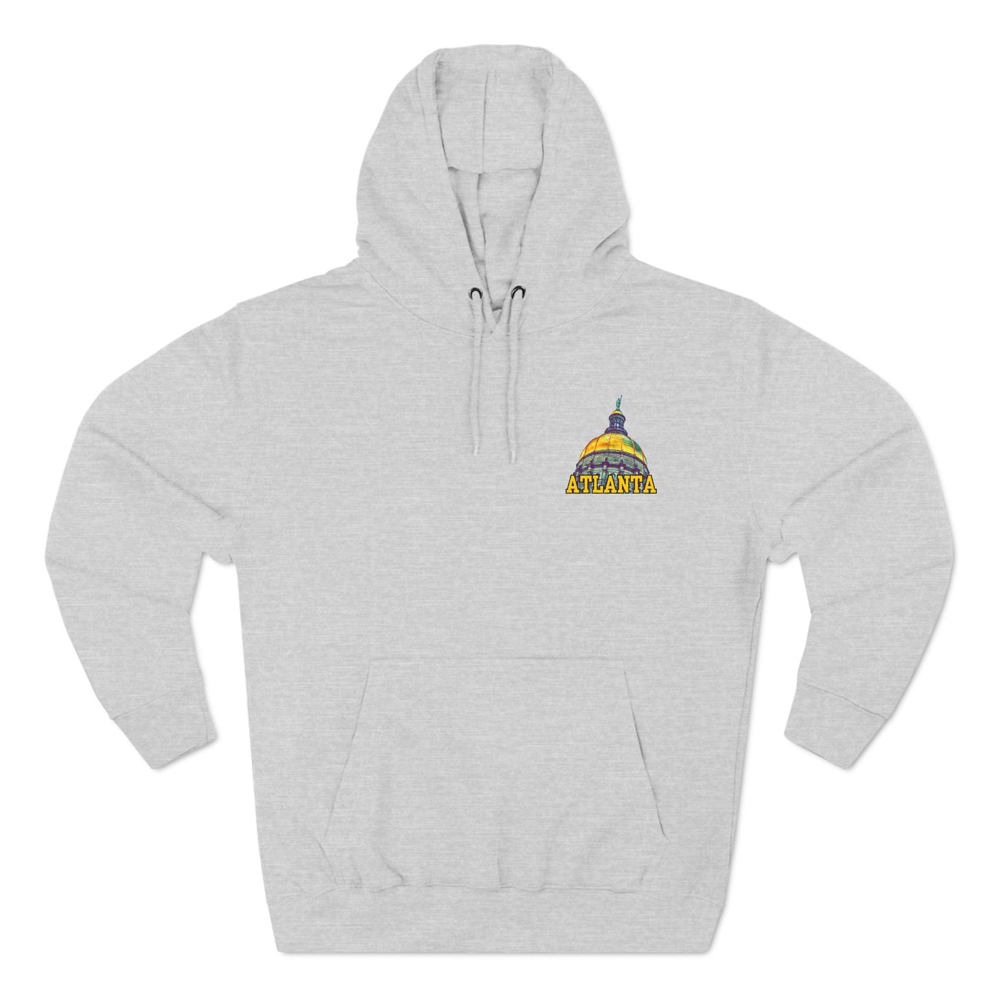 "Atlanta State Capital" Three-Panel Fleece Hoodie - Cozy Souvenir for City Lovers