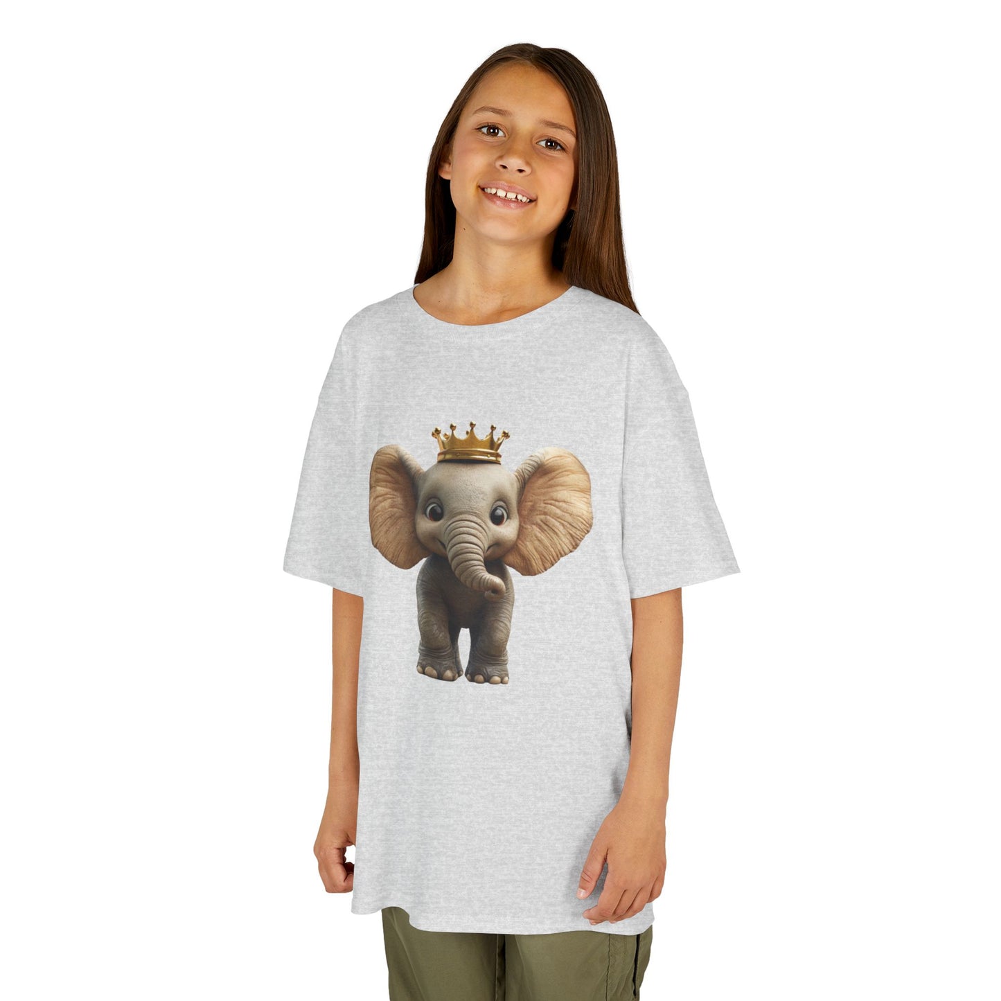 "Royal Elephant" - Kids Tee, Cute Elephant T-Shirt, Children's Apparel, Birthday Gift, Animal Lover Shirt, Fun Kids Clothing