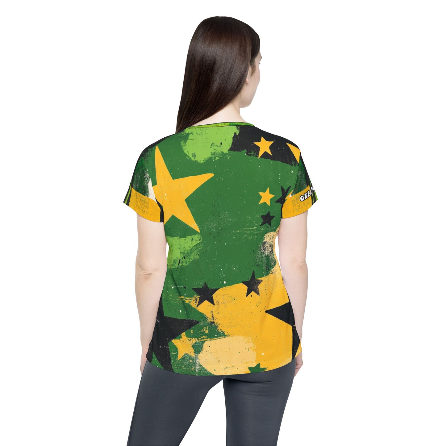 Fatigue Me - Women's Sports Jersey - Vibrant Green Camouflage Design