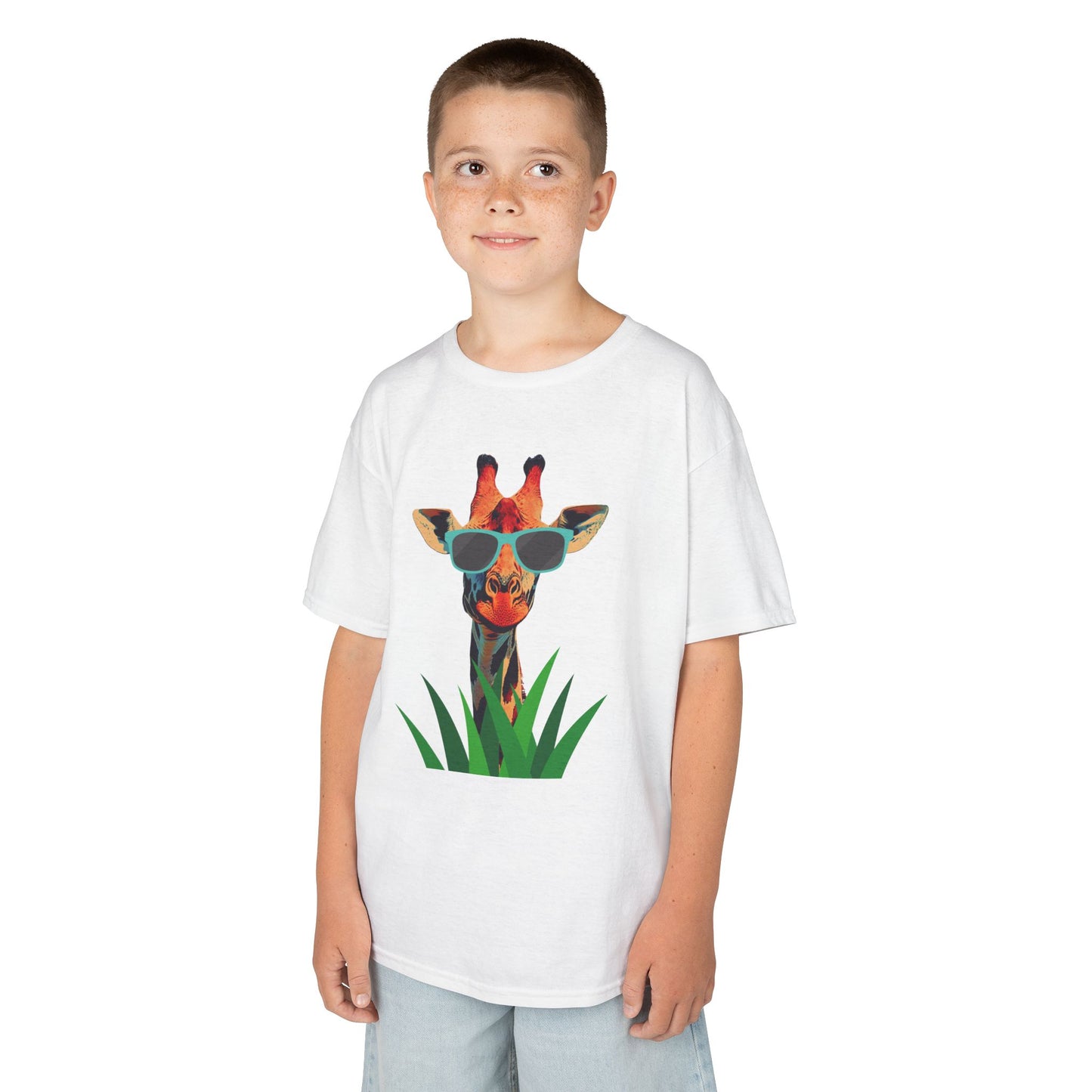 "Too Cool for the Zoo" - Giraffe Kids Tee, Fun Giraffe Shirt, Animal Lover T-Shirt, Birthday Gift, Summer Outing Tee, Casual Kids Apparel