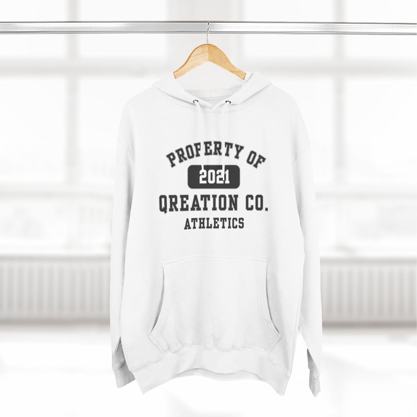 "Qreation Co. Athletics" Hoodie - Cozy Fleece Sweatshirt