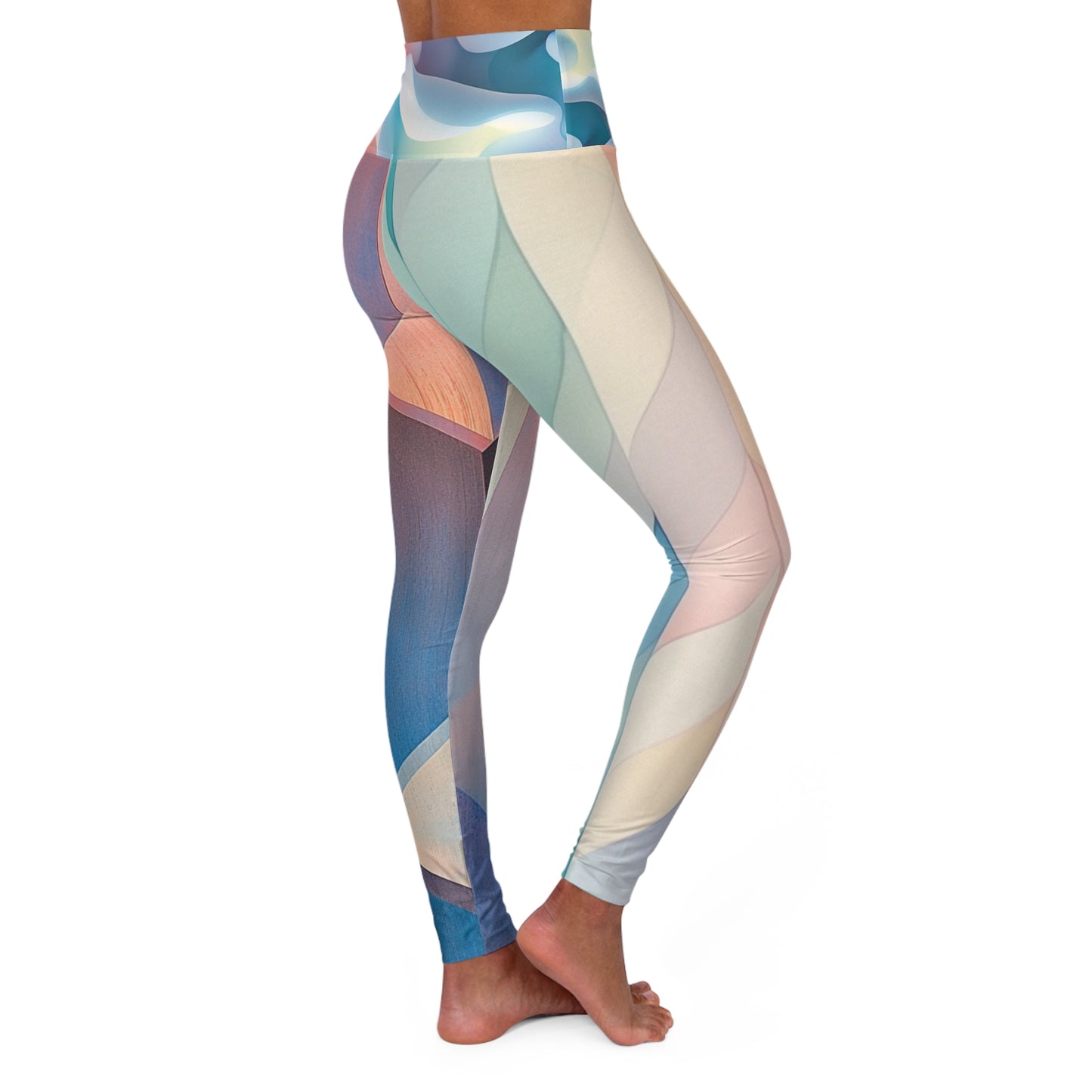 Daydream - Premium High Waisted Yoga Leggings - Artistic Abstract Design for Comfort and Style