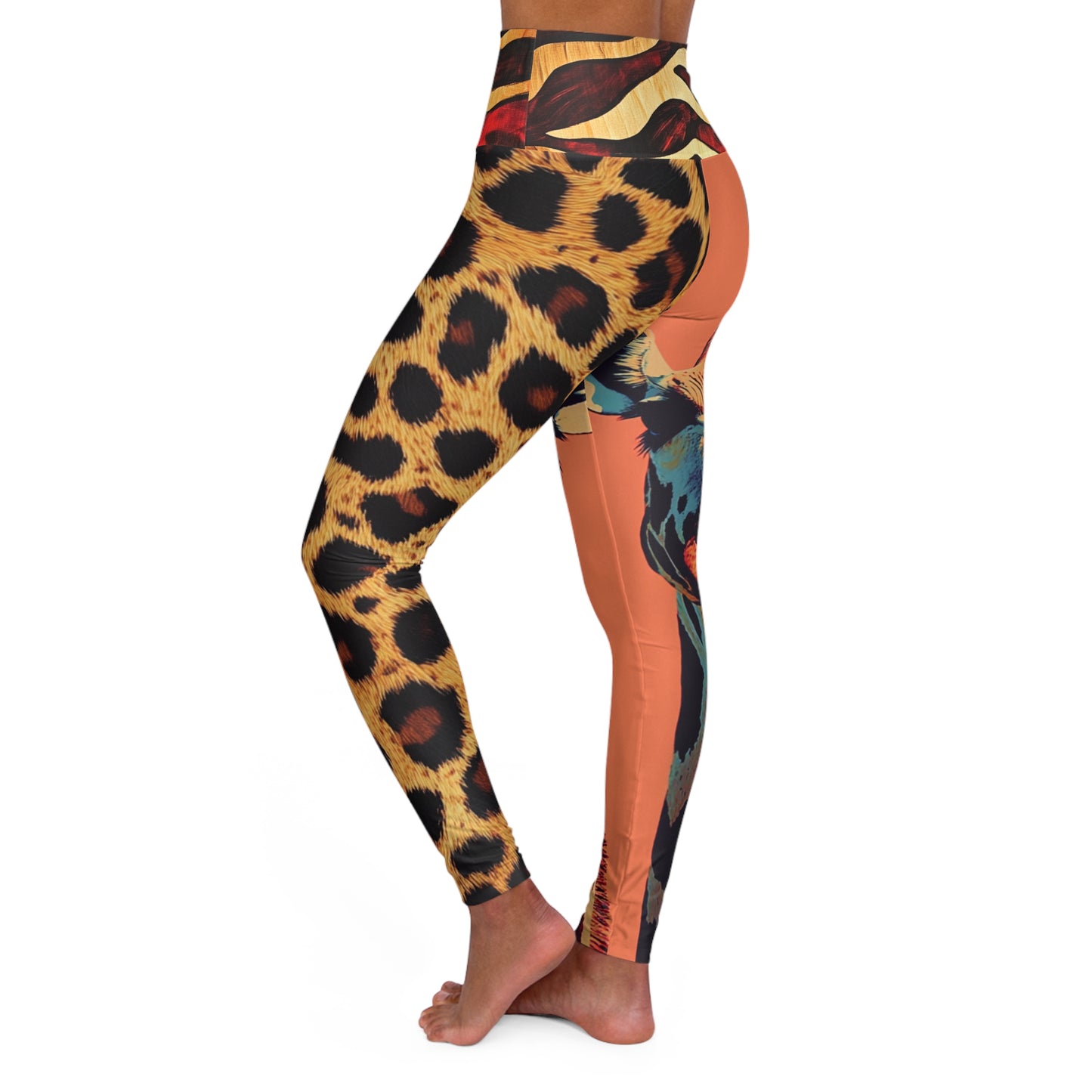 Sahara - Wildlife-Inspired High Waisted Yoga Leggings - Bohemian Animal Print Leggings