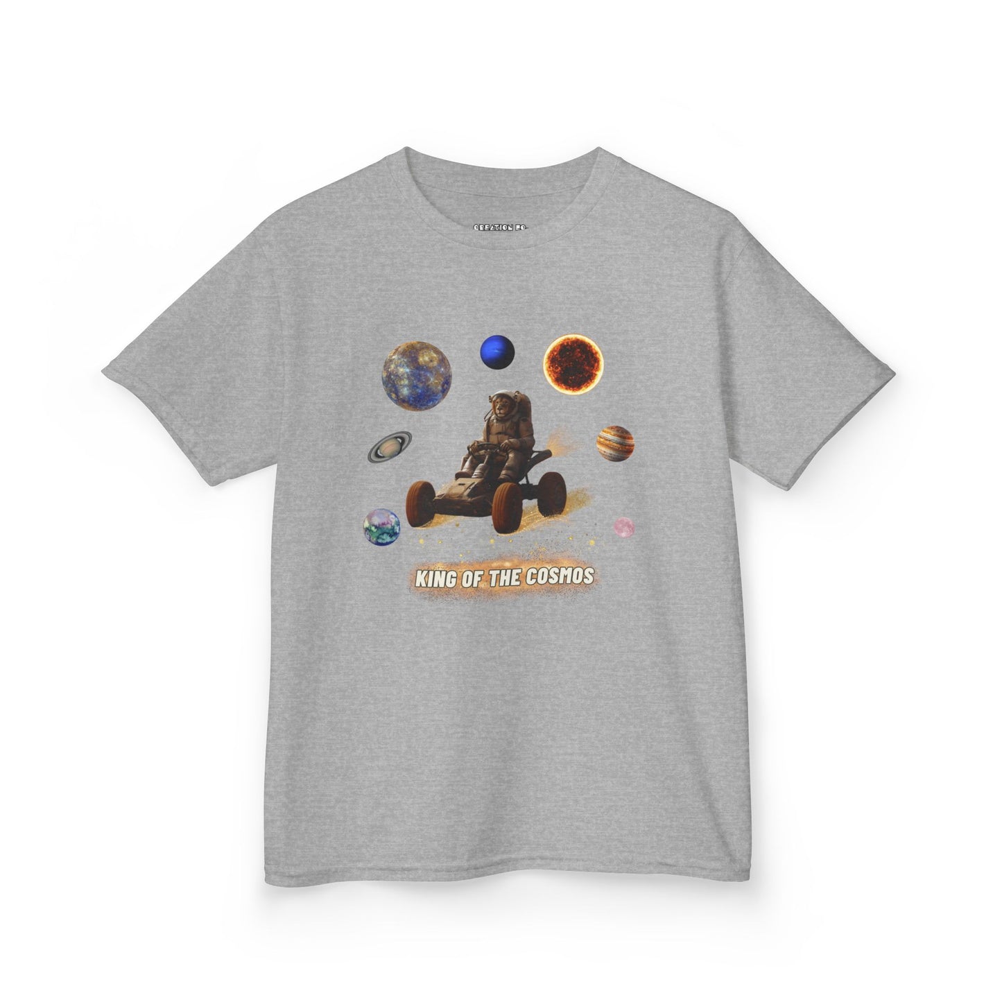 "King of the Cosmos" Racer Tee - Fun Kids T-Shirt, Cute Animal Tee, Gift for Children, Birthday Gift, Playtime Fashion