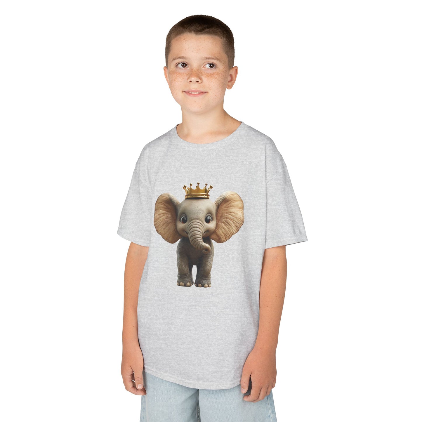 "Royal Elephant" - Kids Tee, Cute Elephant T-Shirt, Children's Apparel, Birthday Gift, Animal Lover Shirt, Fun Kids Clothing