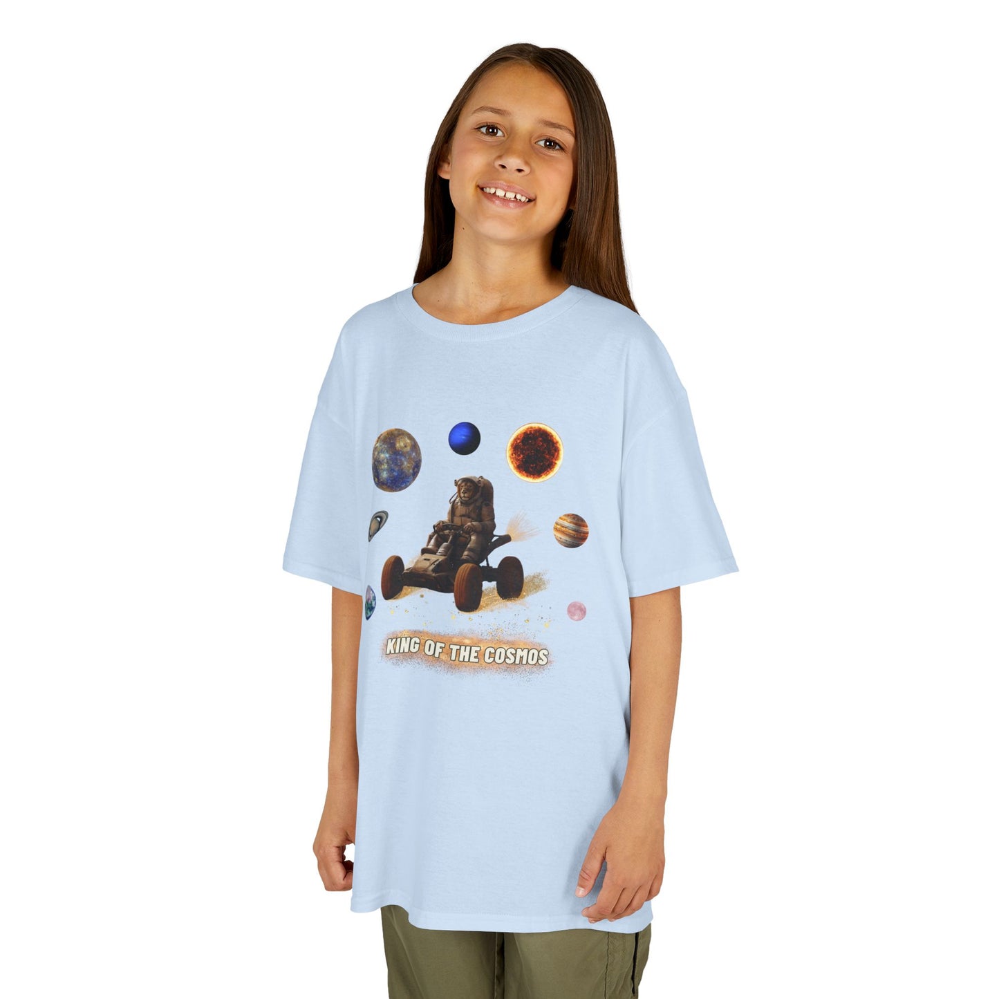 "King of the Cosmos" Racer Tee - Fun Kids T-Shirt, Cute Animal Tee, Gift for Children, Birthday Gift, Playtime Fashion