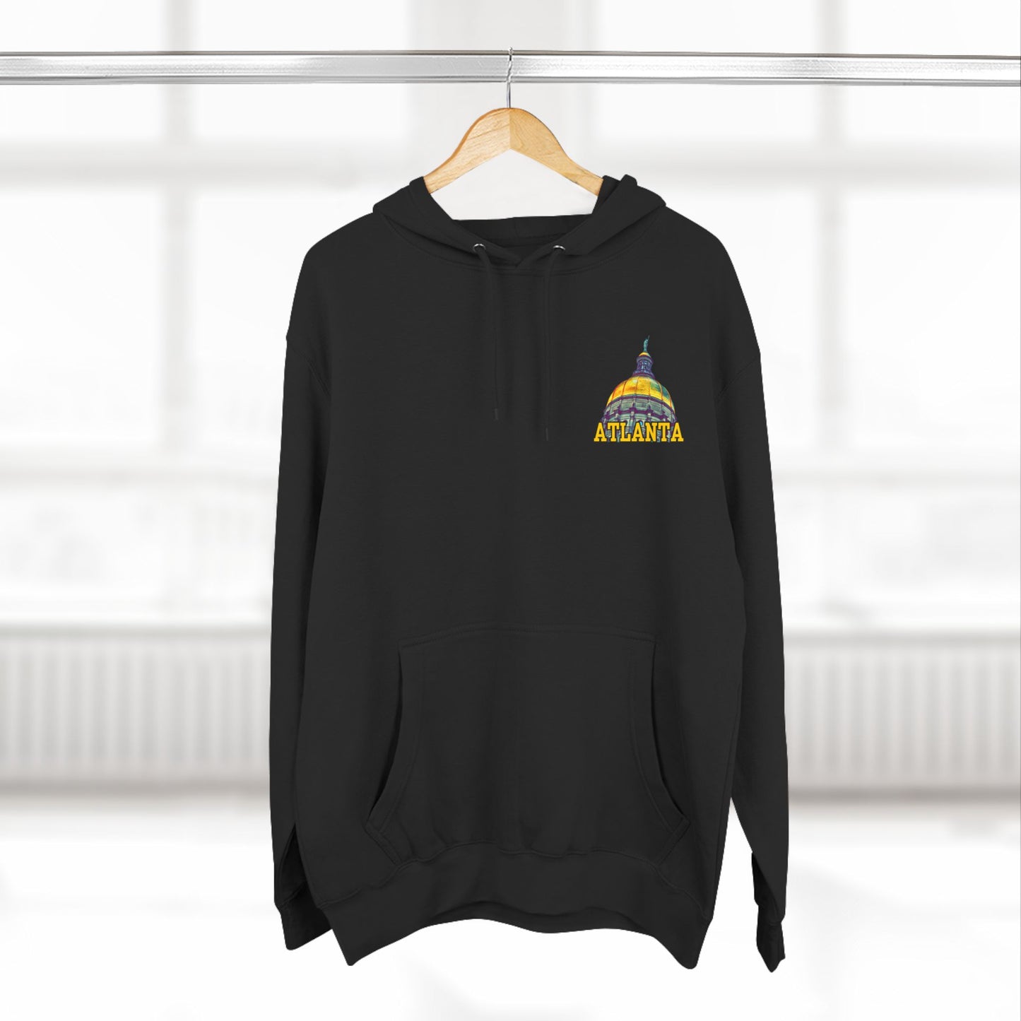 "Atlanta State Capital" Three-Panel Fleece Hoodie - Cozy Souvenir for City Lovers