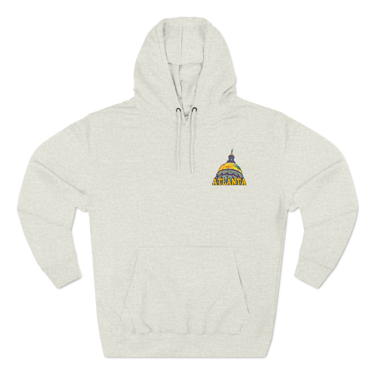 "Atlanta State Capital" Three-Panel Fleece Hoodie - Cozy Souvenir for City Lovers