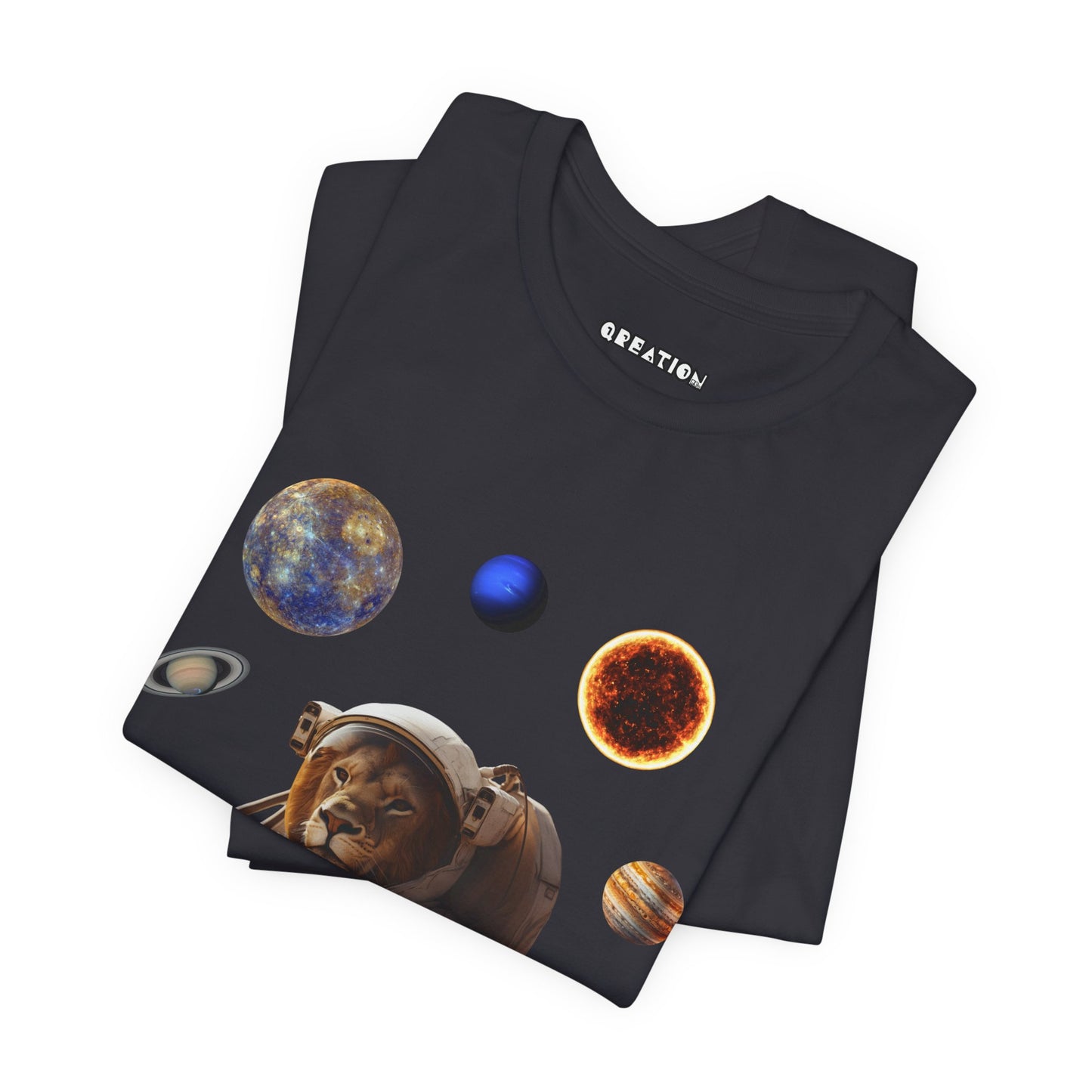 "King of the Cosmos" Lion Astronaut Unisex Jersey Short Sleeve Tee - Space Animal Graphic T-Shirt