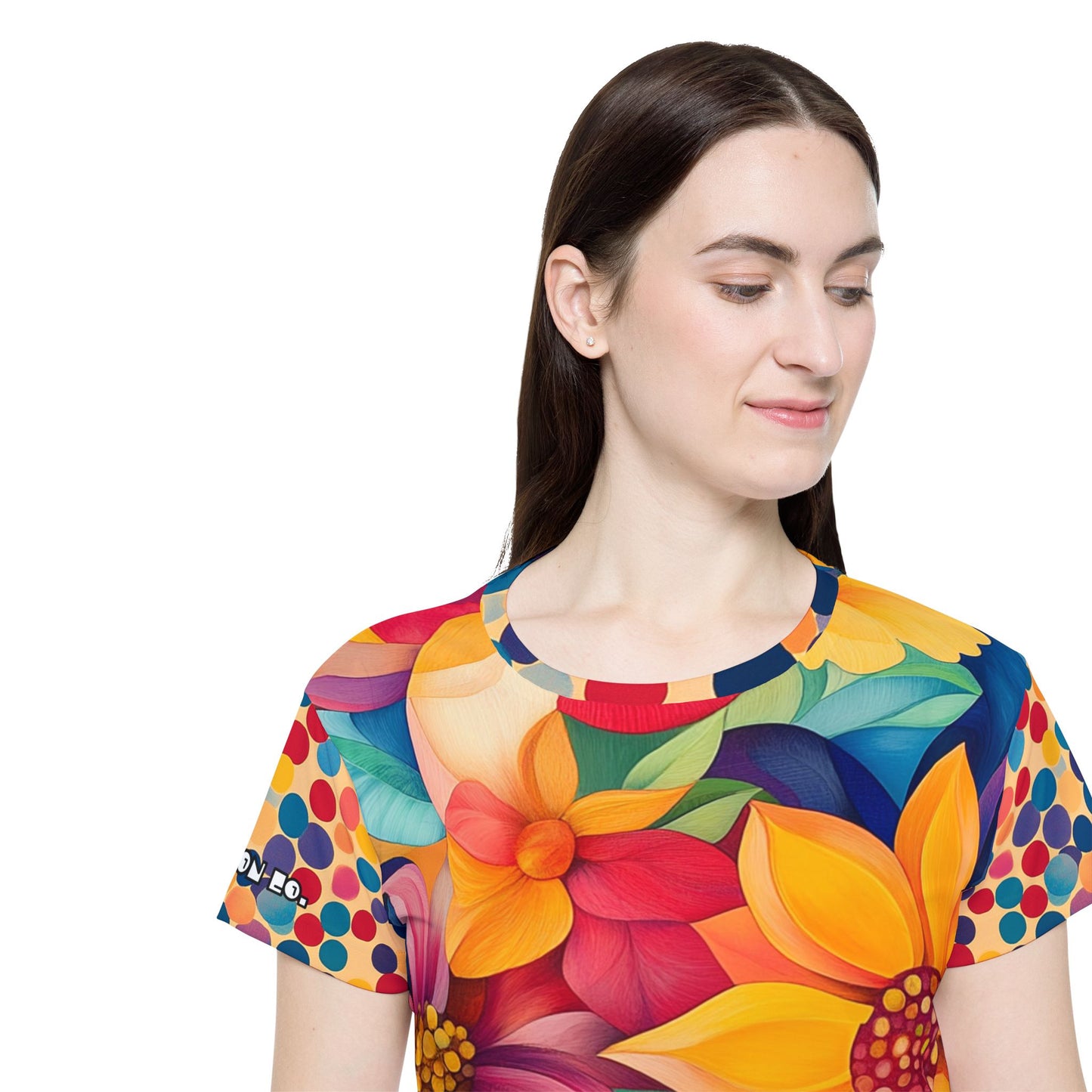 Summer - Vibrant Floral Women's Sports Jersey - Colorful Athletic Tee for Active Lifestyle