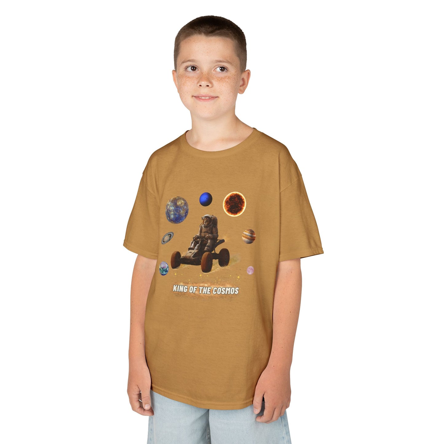 "King of the Cosmos" Racer Tee - Fun Kids T-Shirt, Cute Animal Tee, Gift for Children, Birthday Gift, Playtime Fashion