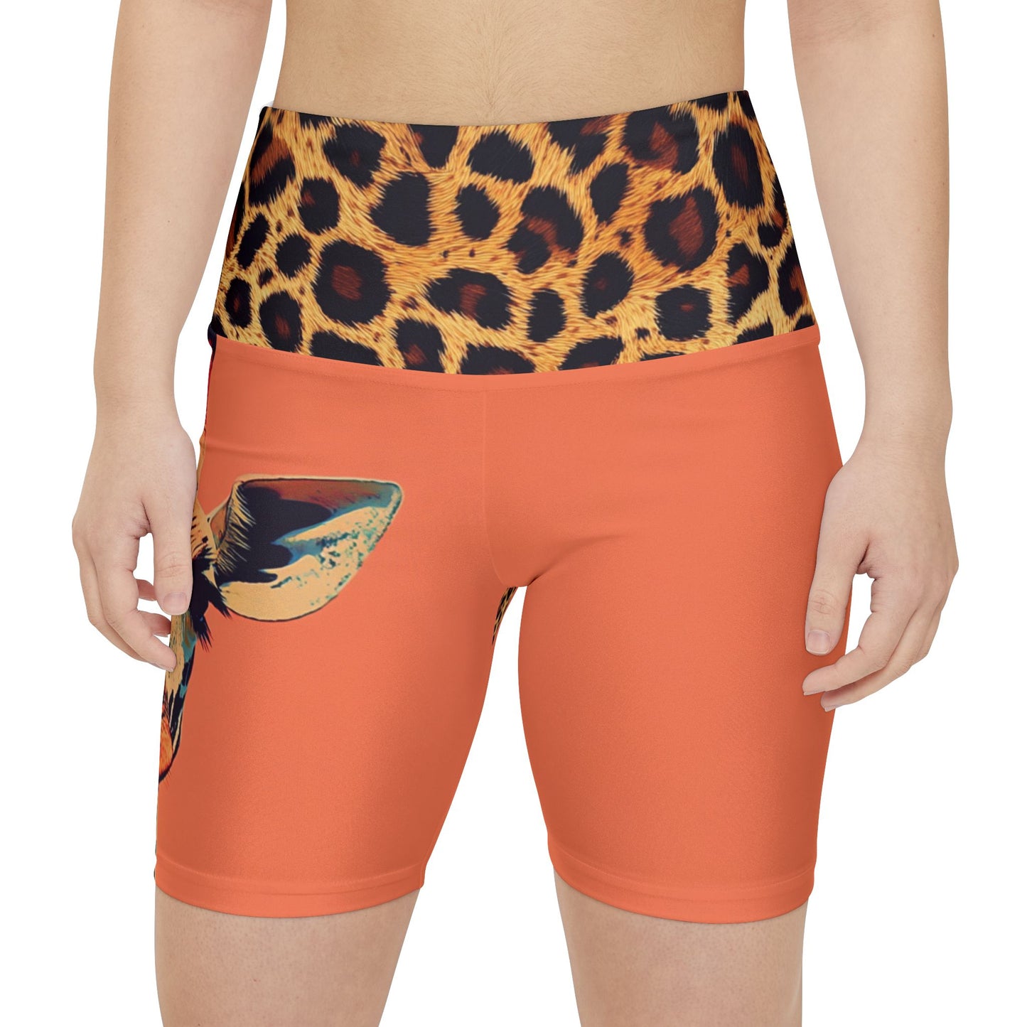 Sahara - Wildlife Inspired Women's Workout legging Shorts - Vibrant Animal Print Activewear