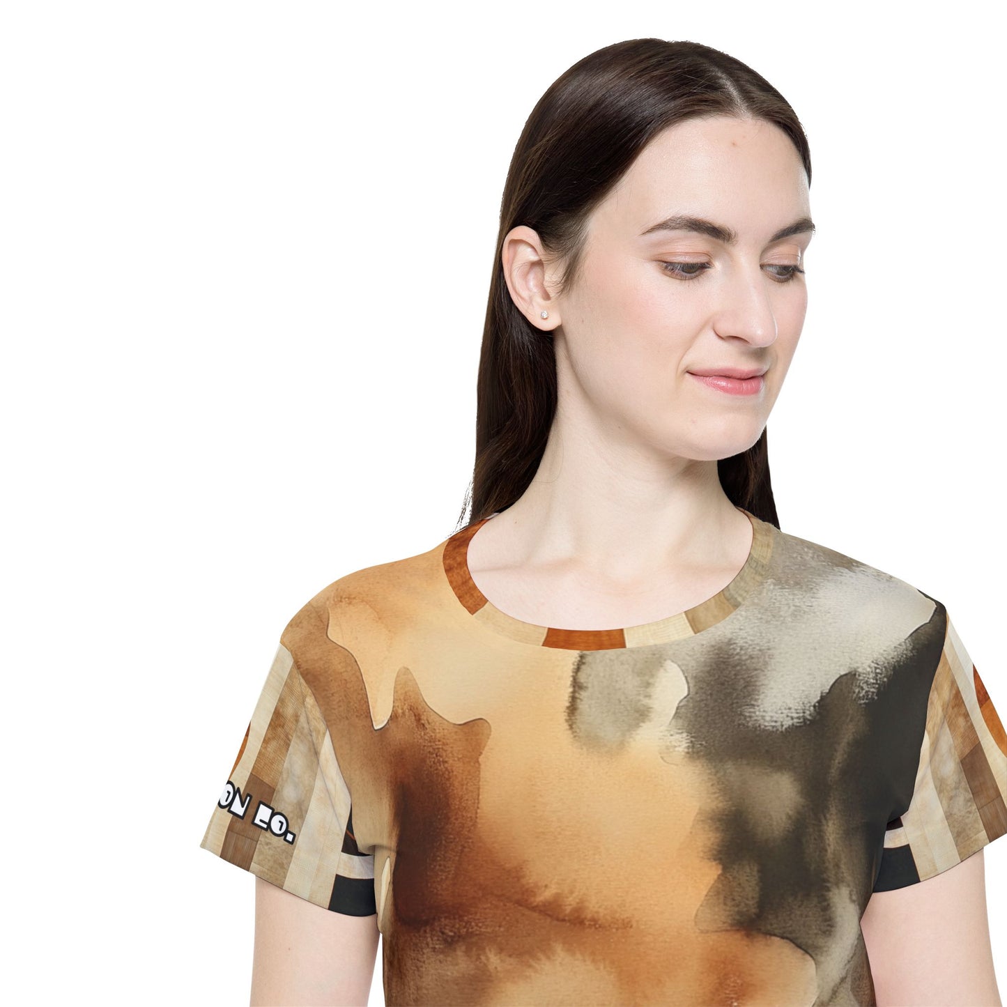 Very Mindful - Stylish Women's Sports Jersey - Geometric Print in Earthy Tones