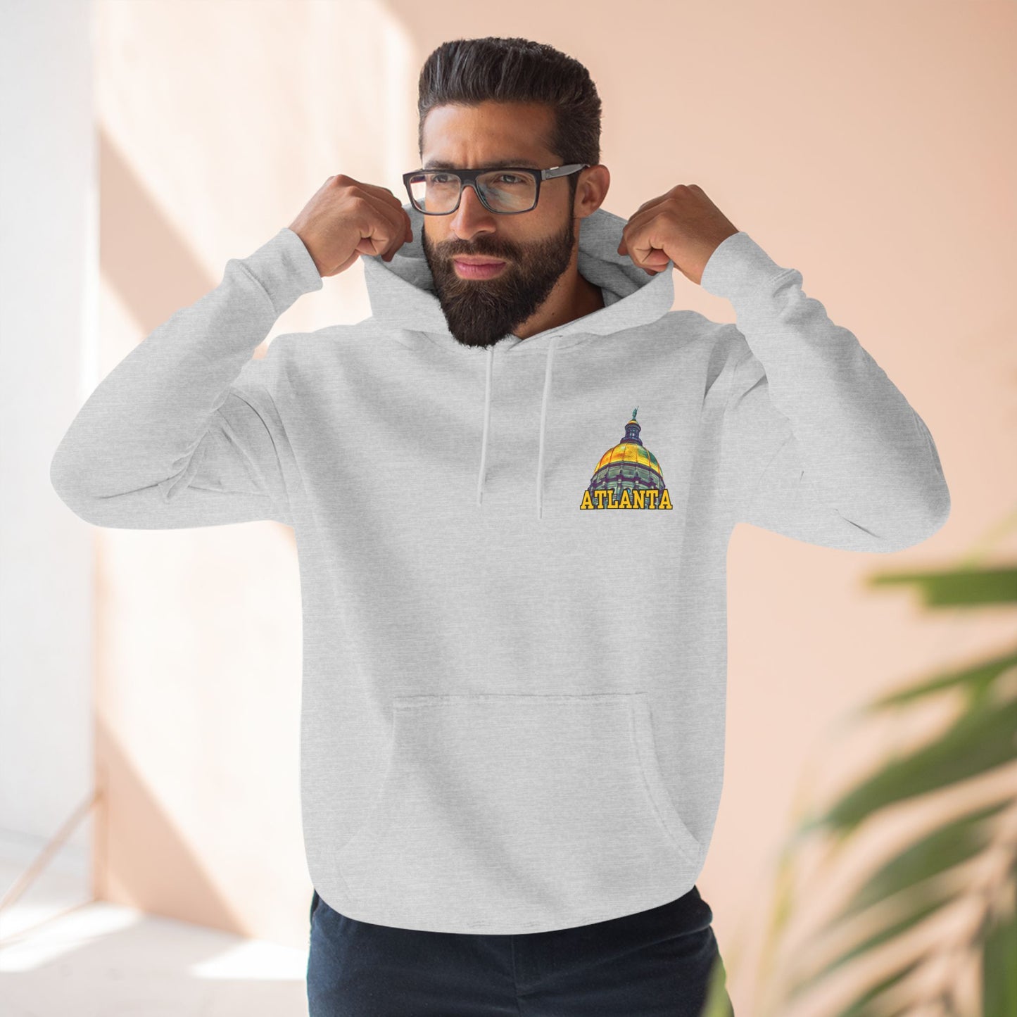 "Atlanta State Capital" Three-Panel Fleece Hoodie - Cozy Souvenir for City Lovers