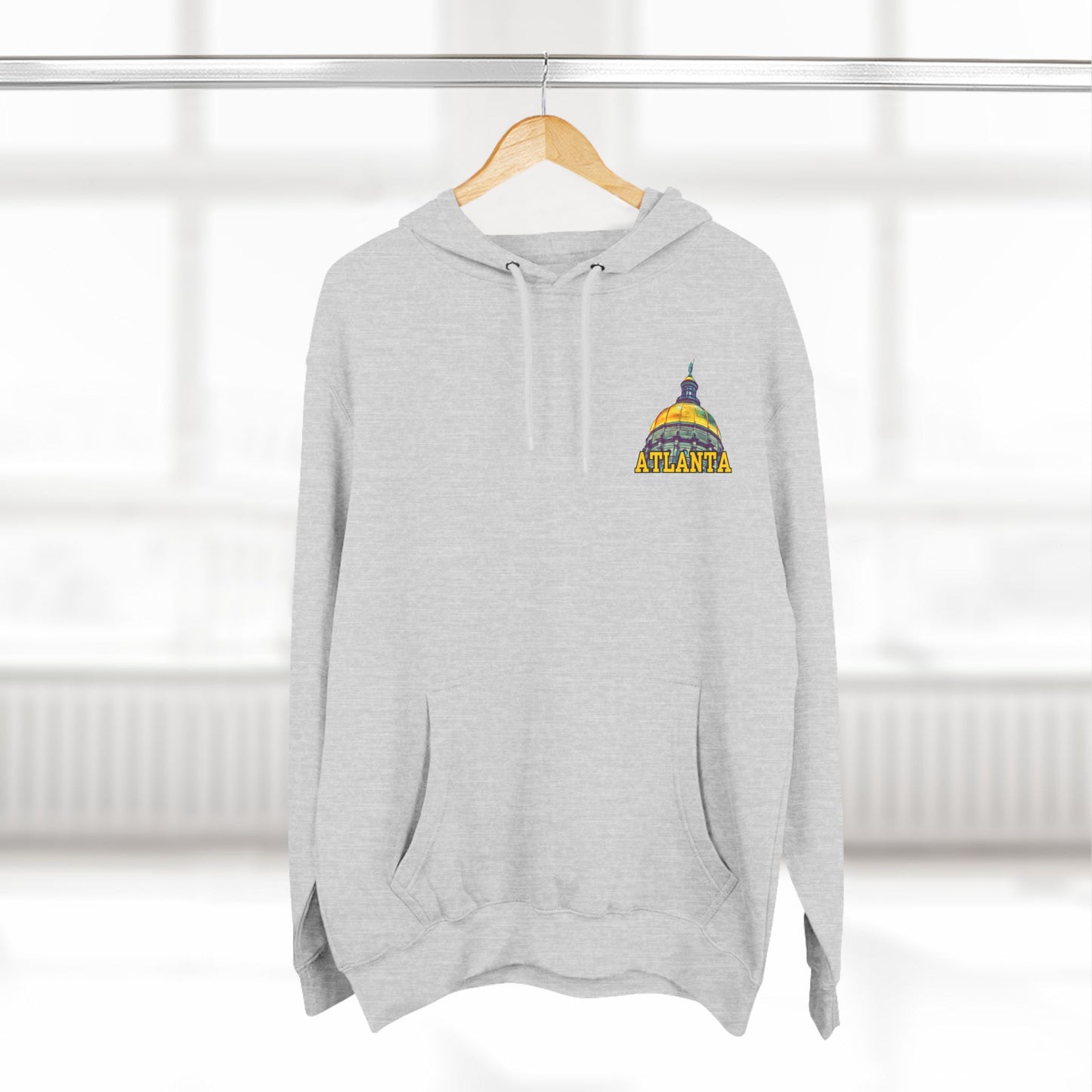 "Atlanta State Capital" Three-Panel Fleece Hoodie - Cozy Souvenir for City Lovers