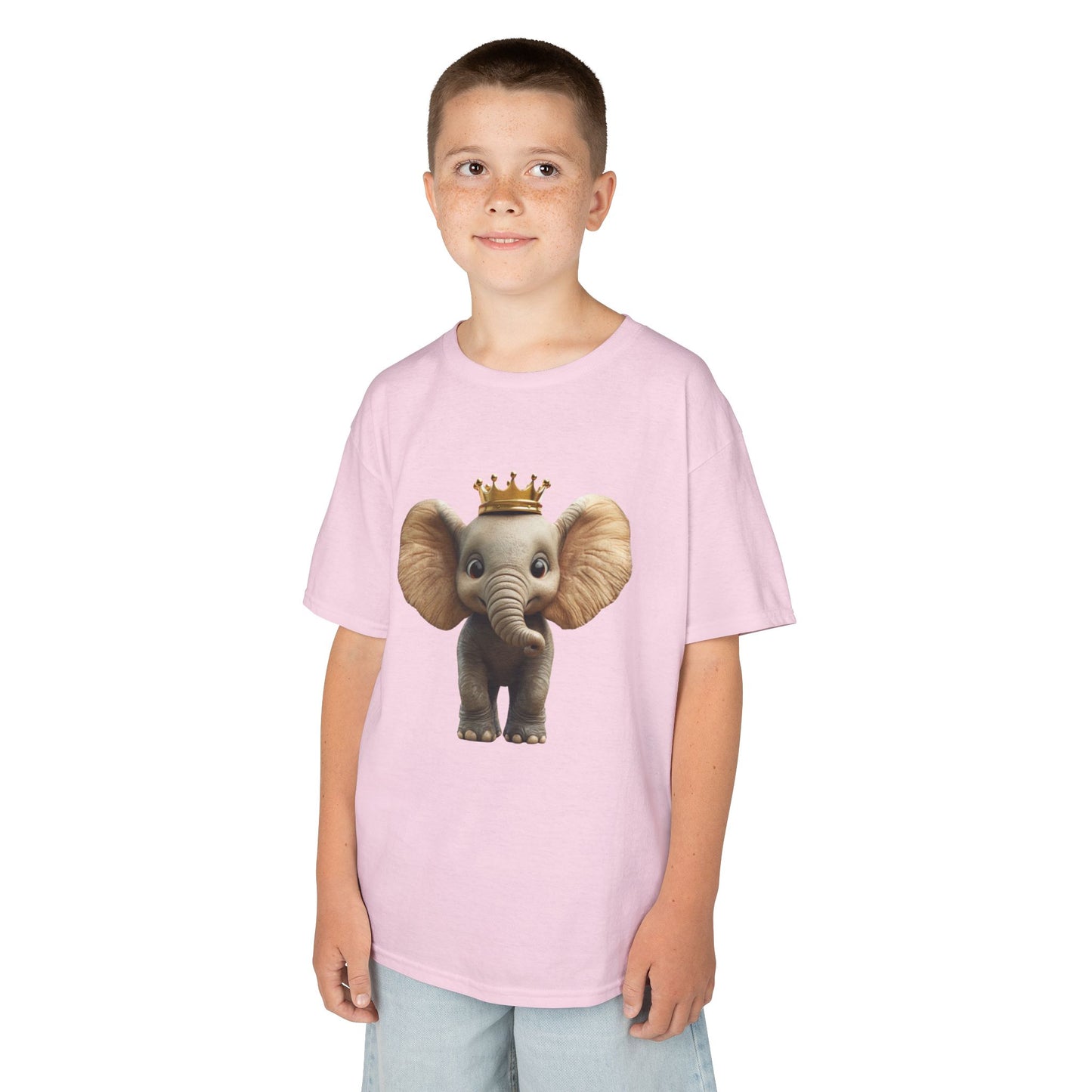 "Royal Elephant" - Kids Tee, Cute Elephant T-Shirt, Children's Apparel, Birthday Gift, Animal Lover Shirt, Fun Kids Clothing