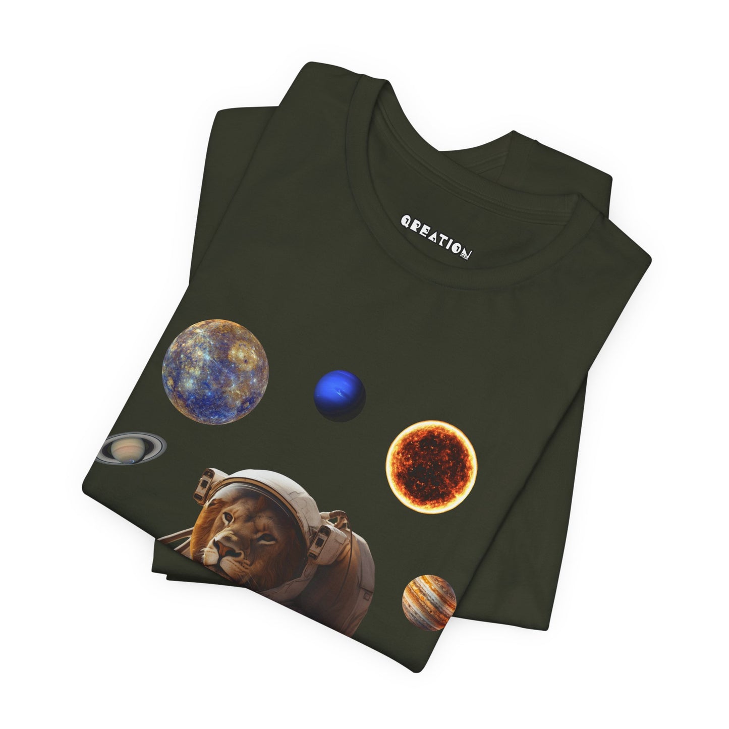 "King of the Cosmos" Lion Astronaut Unisex Jersey Short Sleeve Tee - Space Animal Graphic T-Shirt