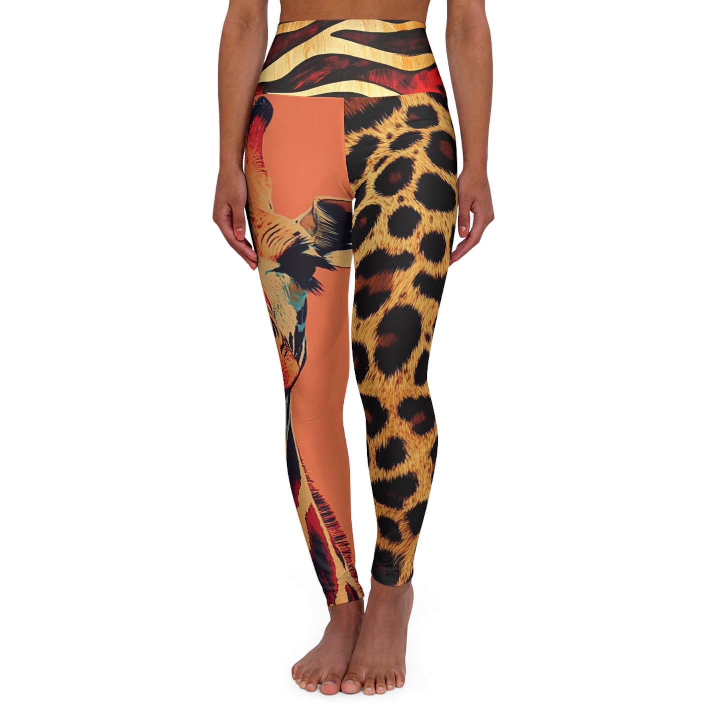 Sahara - Wildlife-Inspired High Waisted Yoga Leggings - Bohemian Animal Print Leggings