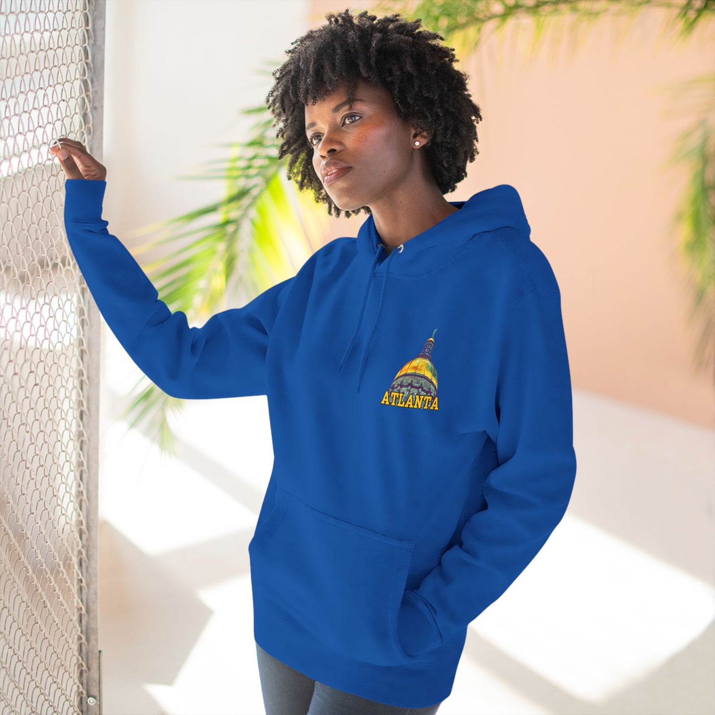 "Atlanta State Capital" Three-Panel Fleece Hoodie - Cozy Souvenir for City Lovers