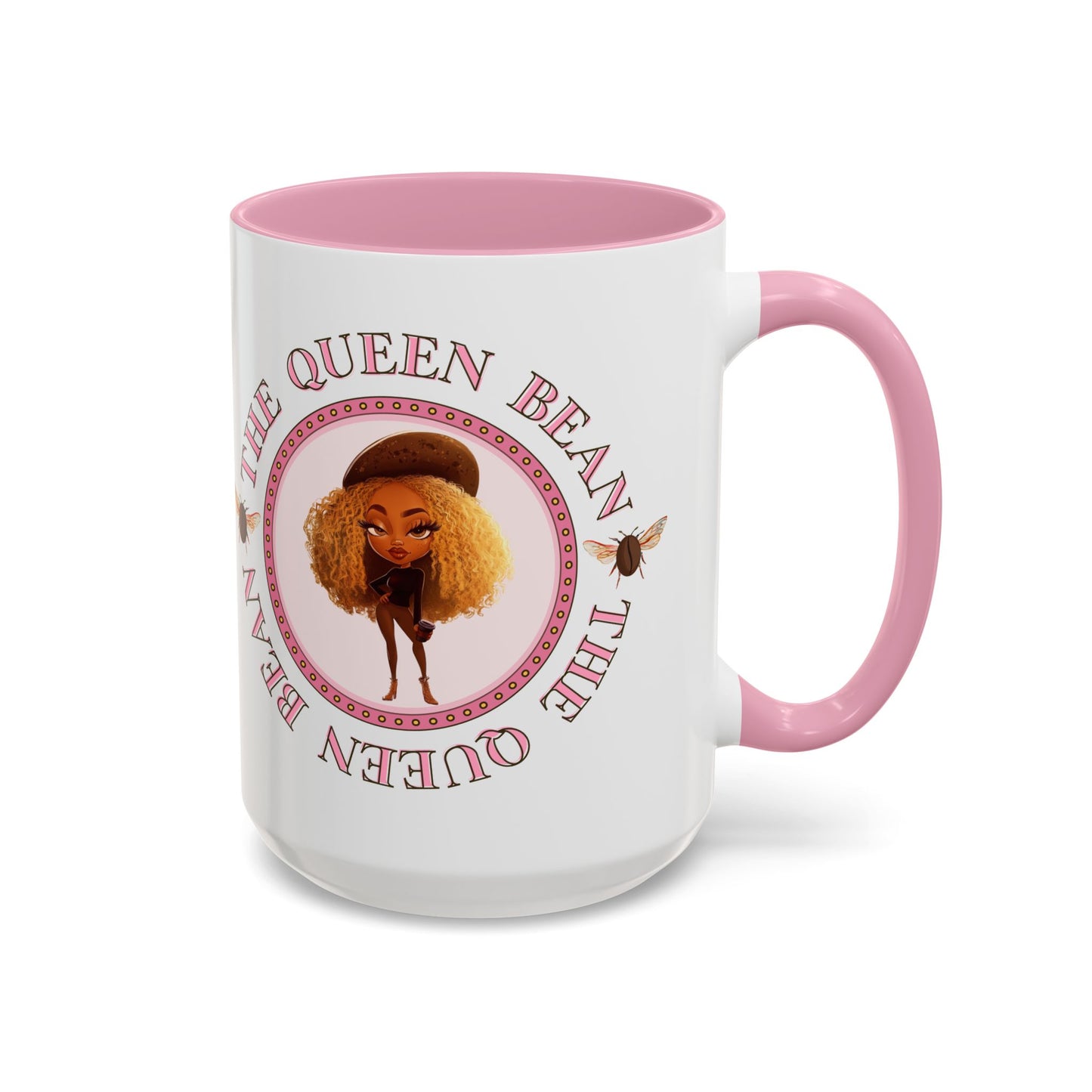 "Queen Bean" Colorful Coffee Mug - 11oz & 15oz | Perfect for Coffee Lovers