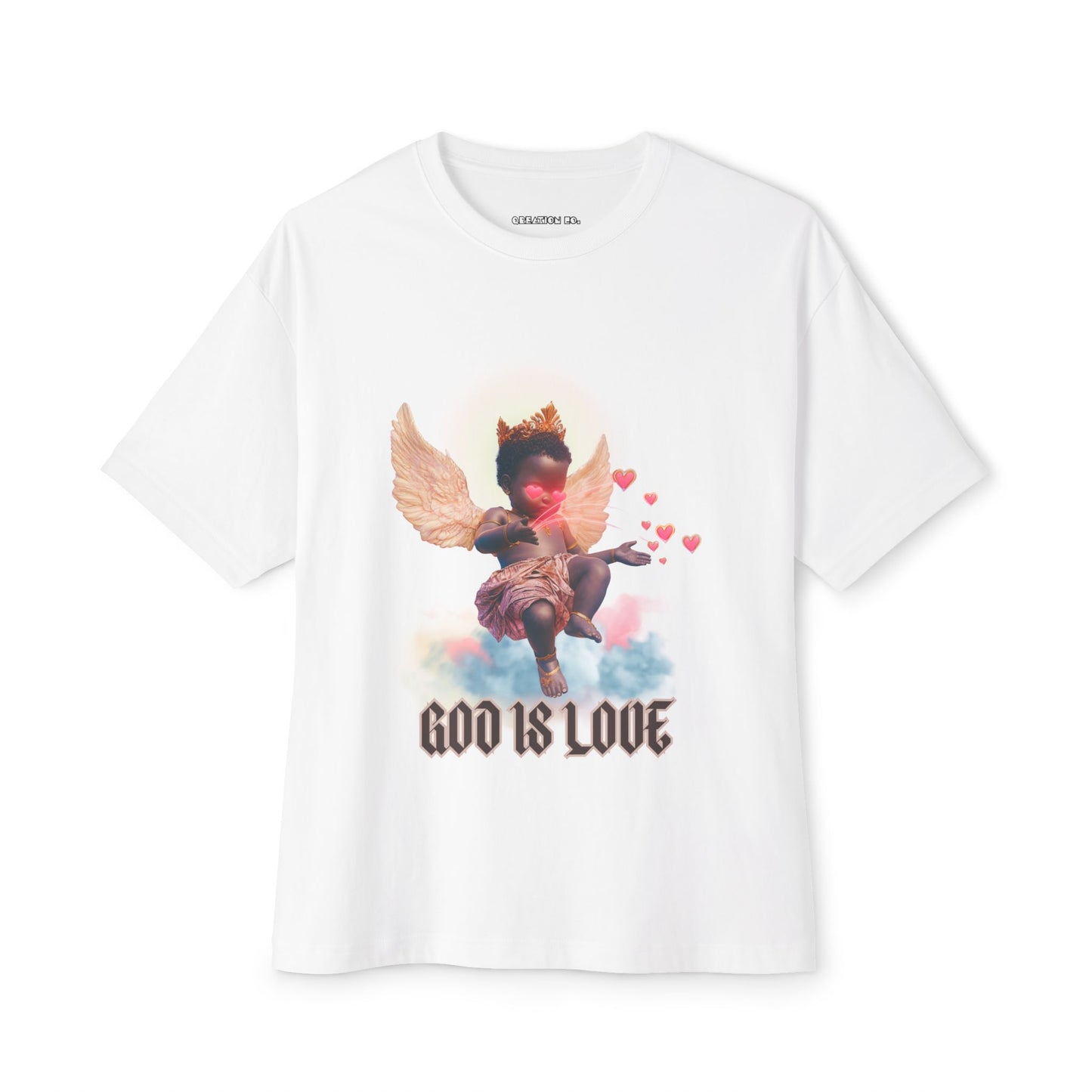 "God is Love" Angel Design - Unisex Oversized Boxy Tee