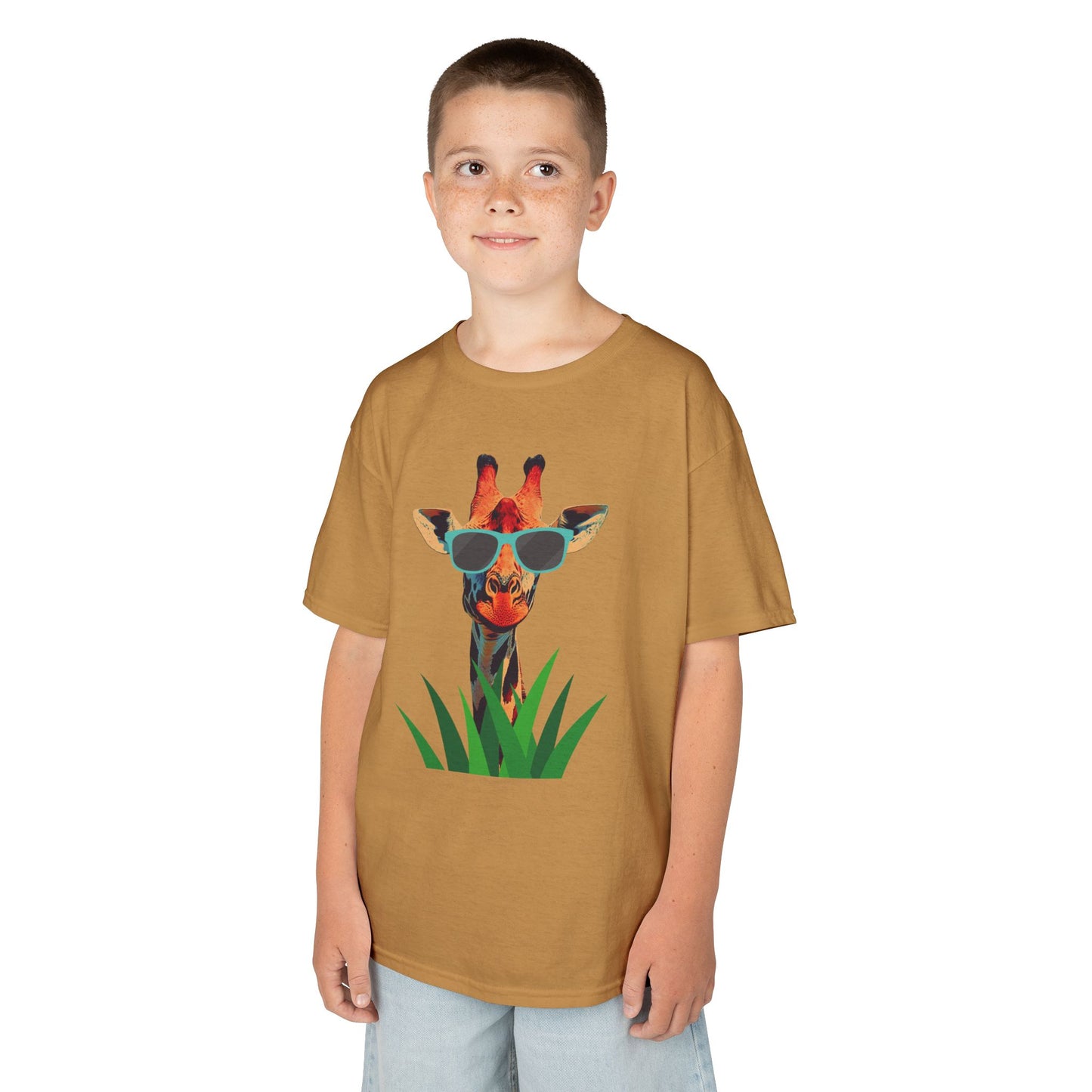 "Too Cool for the Zoo" - Giraffe Kids Tee, Fun Giraffe Shirt, Animal Lover T-Shirt, Birthday Gift, Summer Outing Tee, Casual Kids Apparel