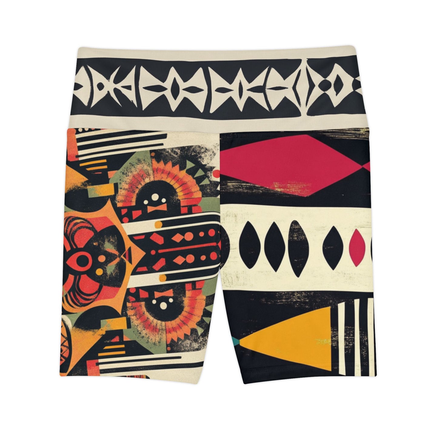 Tribal Adventure - Vibrant Women's Workout Legging Shorts - Colorful Activewear for Yoga & Fitness