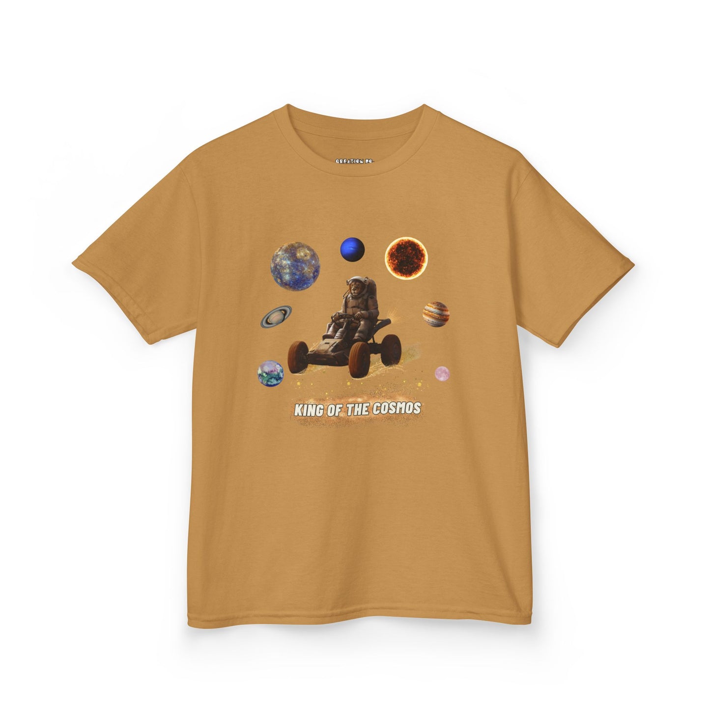 "King of the Cosmos" Racer Tee - Fun Kids T-Shirt, Cute Animal Tee, Gift for Children, Birthday Gift, Playtime Fashion
