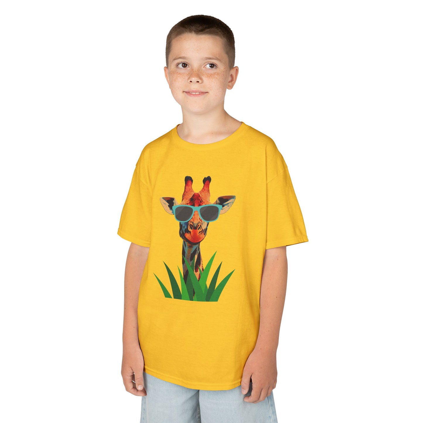 "Too Cool for the Zoo" - Giraffe Kids Tee, Fun Giraffe Shirt, Animal Lover T-Shirt, Birthday Gift, Summer Outing Tee, Casual Kids Apparel