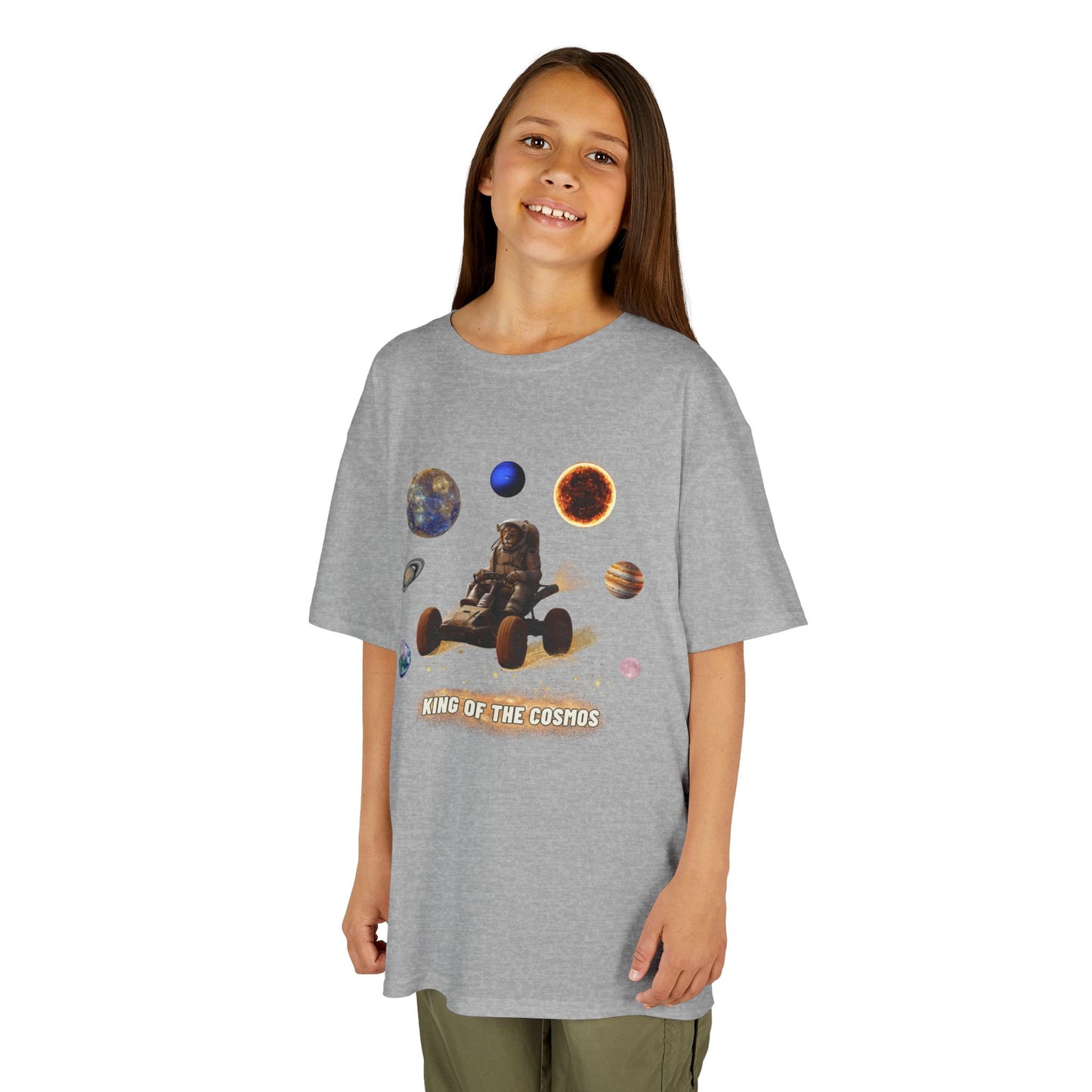 "King of the Cosmos" Racer Tee - Fun Kids T-Shirt, Cute Animal Tee, Gift for Children, Birthday Gift, Playtime Fashion