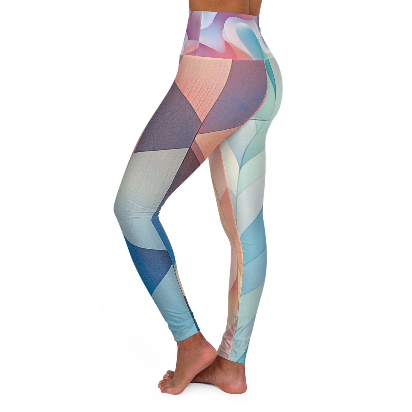 Daydream - Premium High Waisted Yoga Leggings - Artistic Abstract Design for Comfort and Style