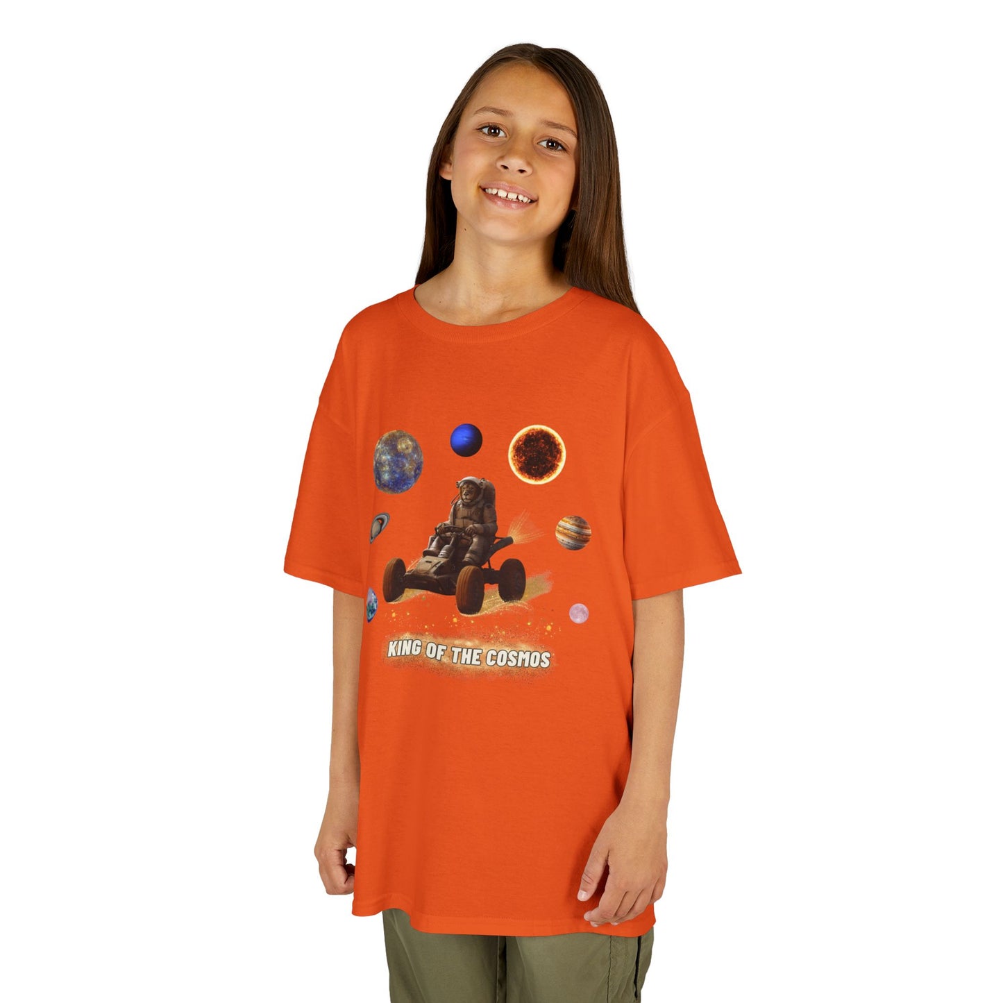 "King of the Cosmos" Racer Tee - Fun Kids T-Shirt, Cute Animal Tee, Gift for Children, Birthday Gift, Playtime Fashion