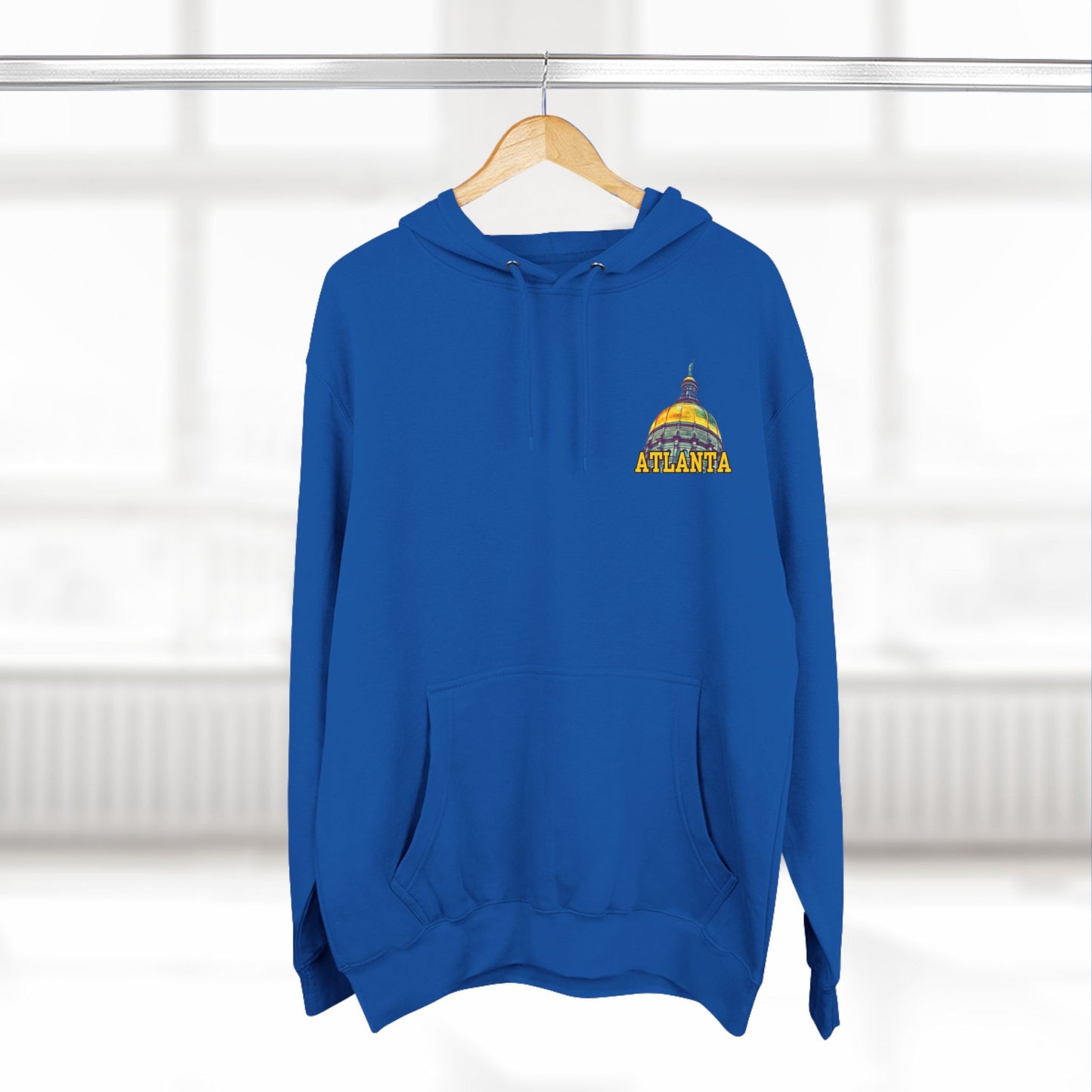 "Atlanta State Capital" Three-Panel Fleece Hoodie - Cozy Souvenir for City Lovers