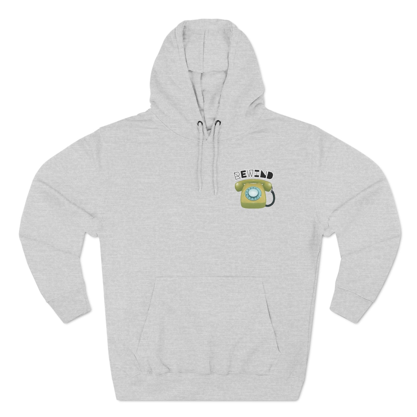 "Rewind" Retro Fleece Hoodie | Vintage Phone & Media Design