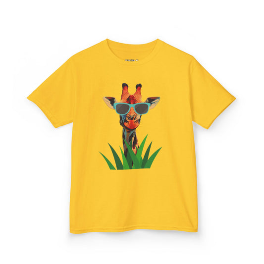 "Too Cool for the Zoo" - Giraffe Kids Tee, Fun Giraffe Shirt, Animal Lover T-Shirt, Birthday Gift, Summer Outing Tee, Casual Kids Apparel