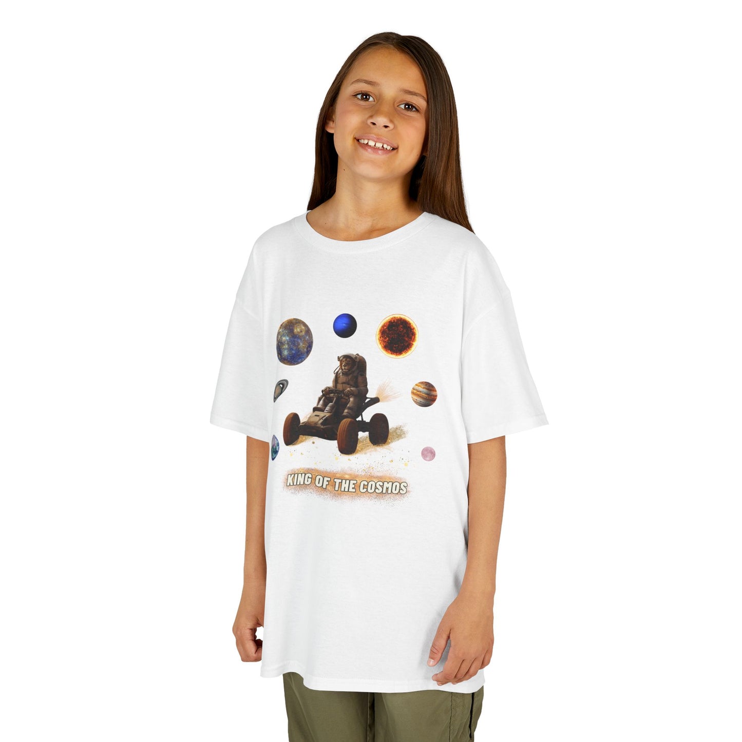 "King of the Cosmos" Racer Tee - Fun Kids T-Shirt, Cute Animal Tee, Gift for Children, Birthday Gift, Playtime Fashion